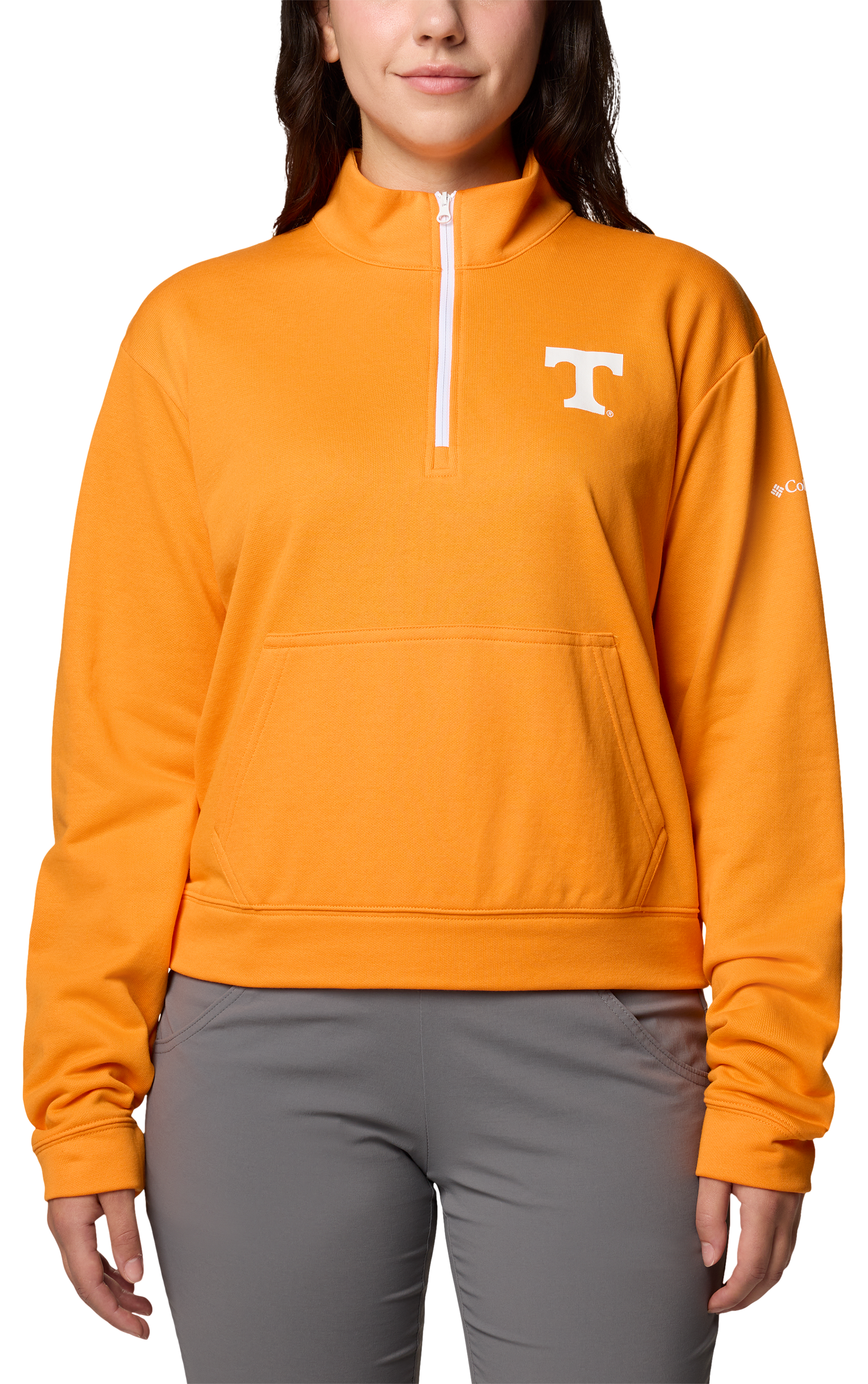 Image of Columbia Collegiate Trek French Terry Half-Zip Pullover for Ladies - Univ of Tennessee/Solarize - L