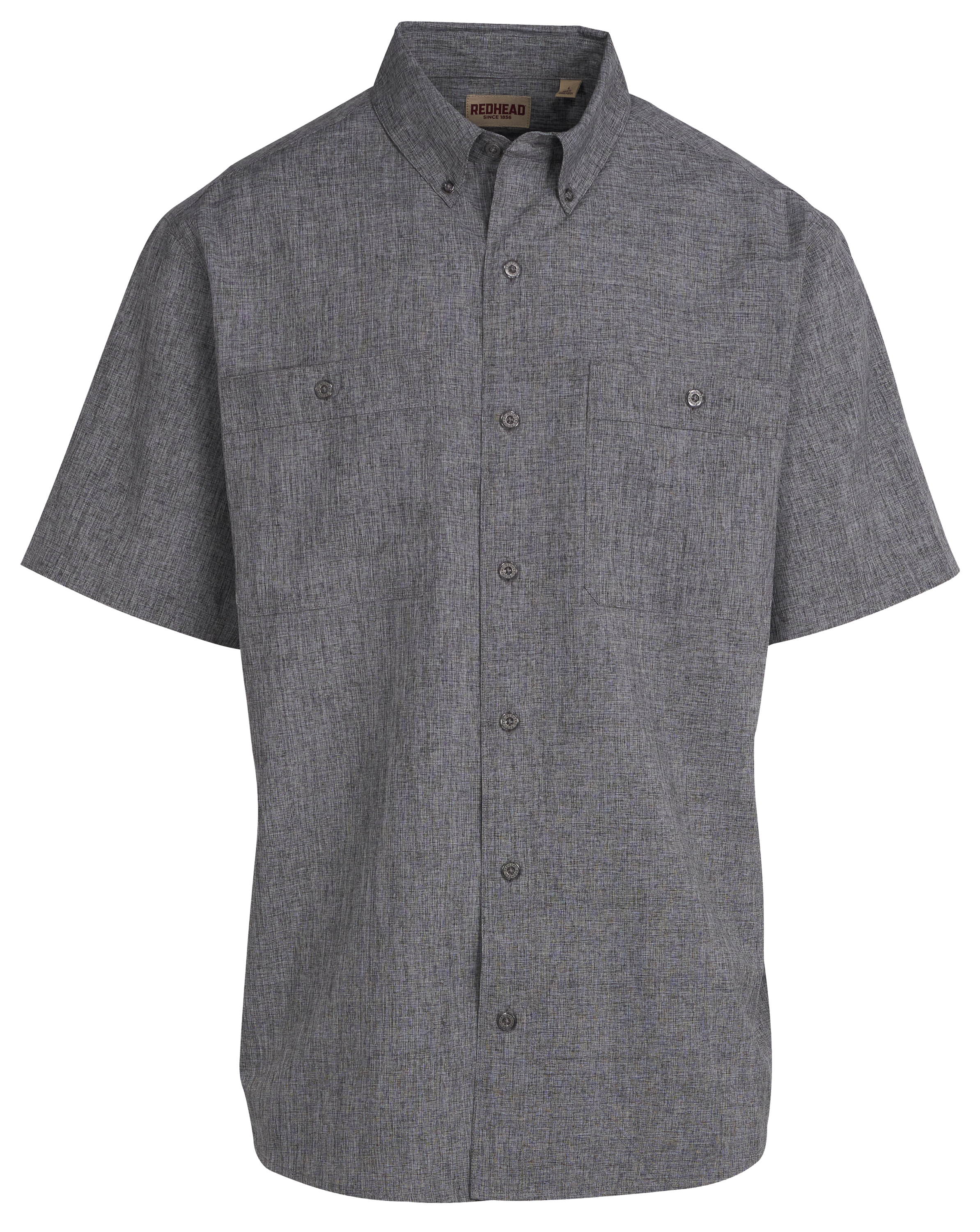 Image of RedHead Short-Sleeve Crosshatch Shirt for Men - Asphalt