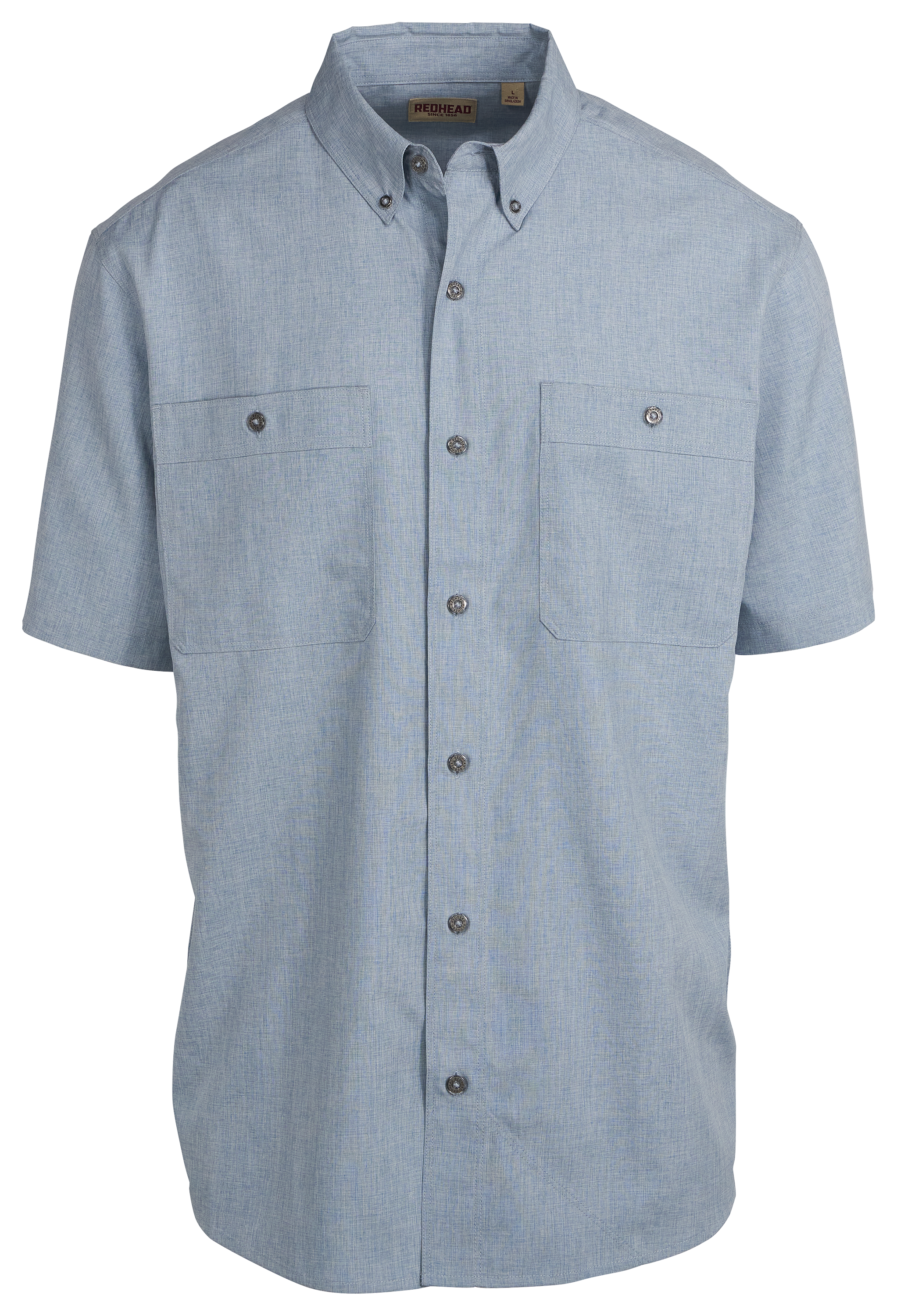 Image of RedHead Pro Series Chambray Short-Sleeve Shirt for Men - Dusty Blue - S