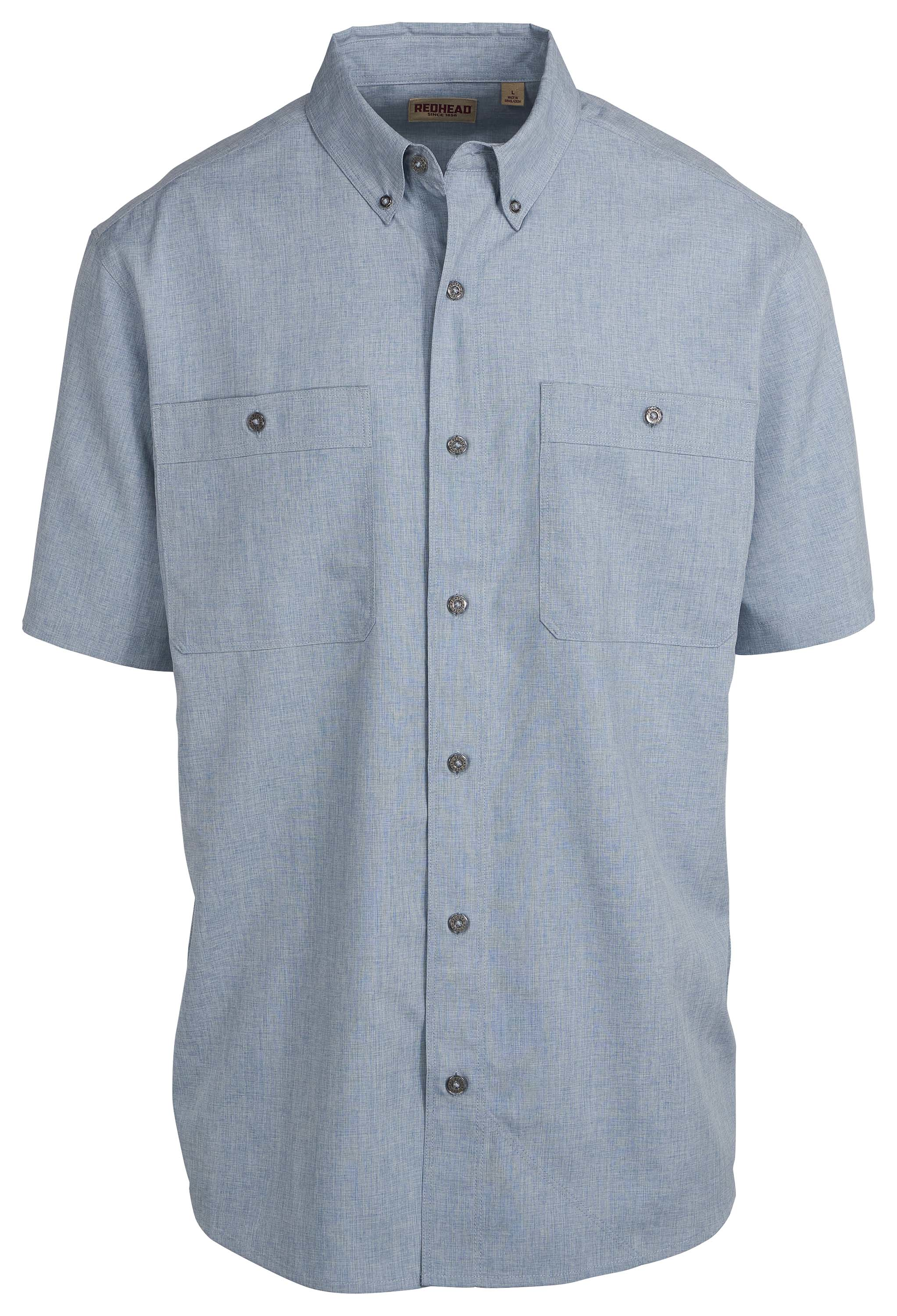 RedHead Short-Sleeve Crosshatch Shirt for Men - Dusty Blue