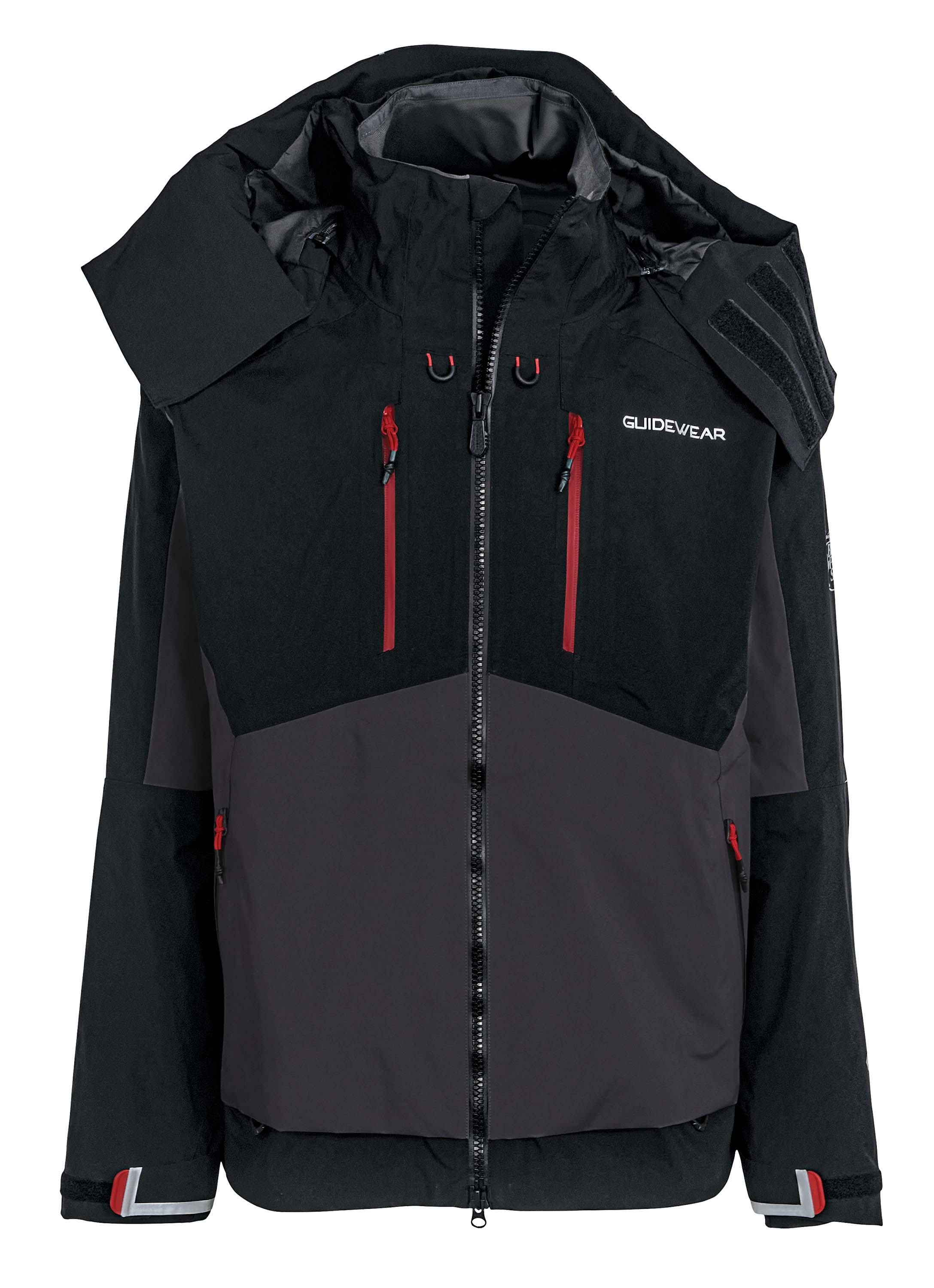 Image of Guidewear Johnny Morris Elite Waterproof Jacket for Men - Black/Grey - 3XLT