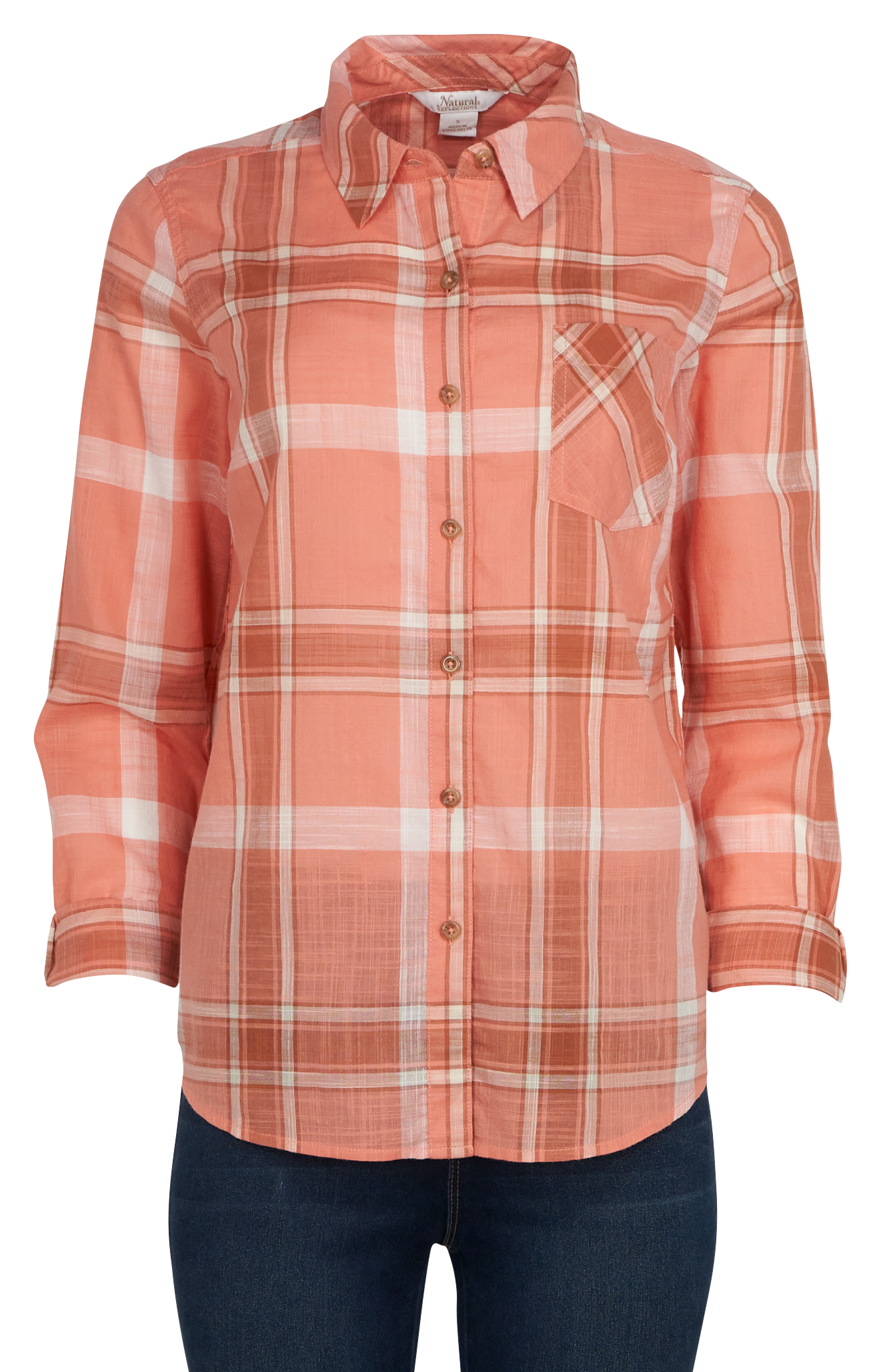 Image of Natural Reflections Meadowlands Long-Sleeve Shirt - Tawny Orange