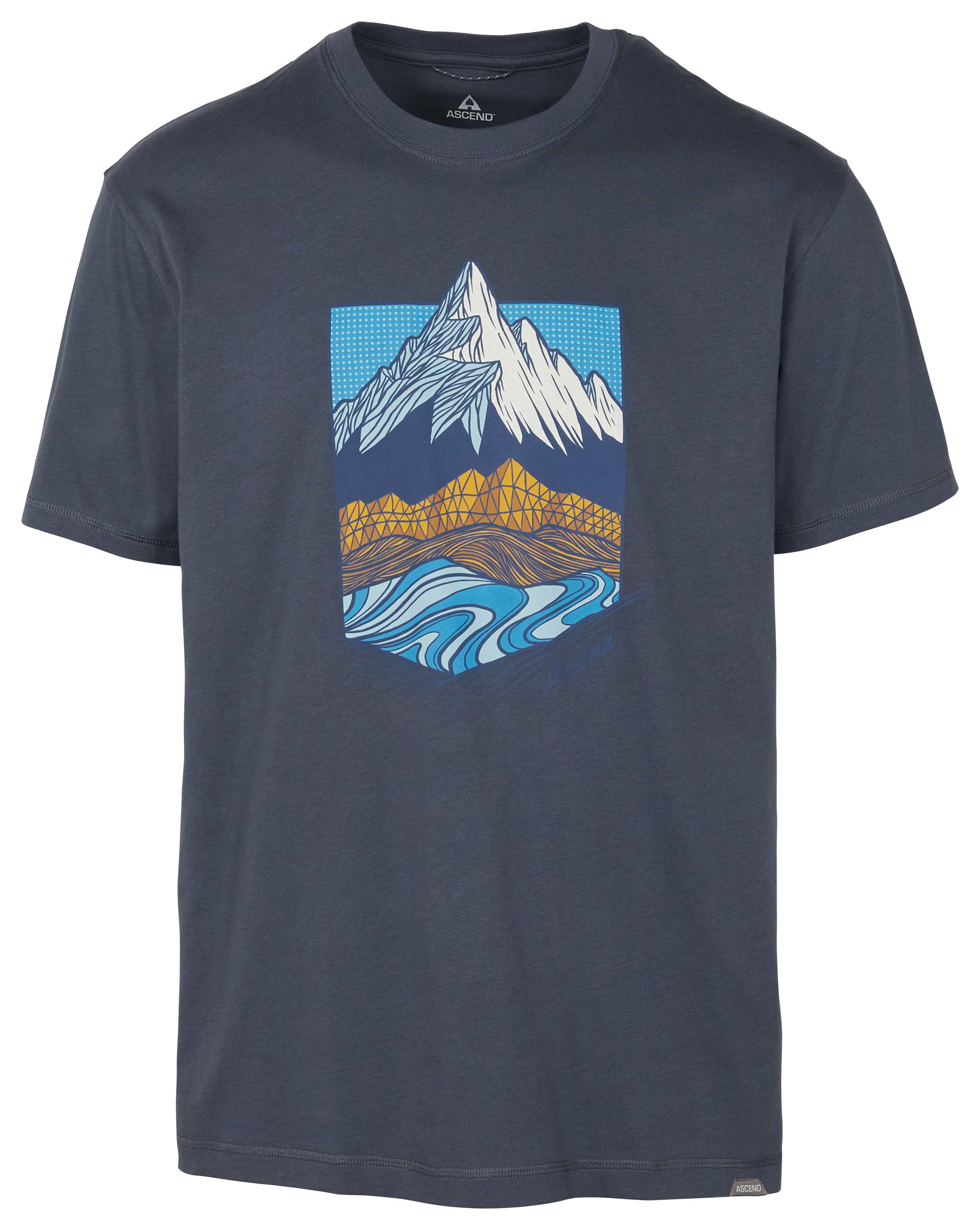 Ascend Mountain Shoreline Graphic Short-Sleeve T-Shirt for Men                                                                  