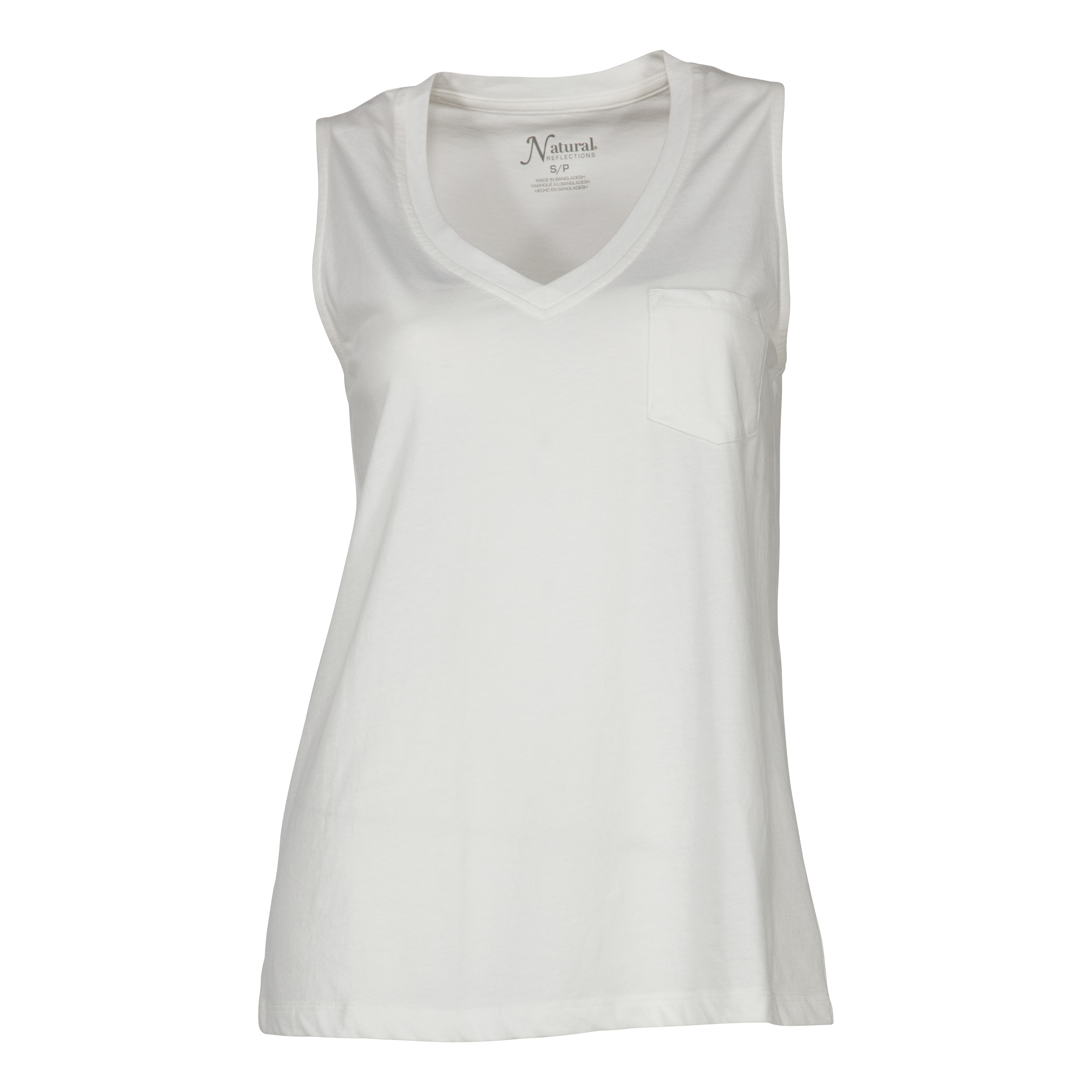 Image of Natural Reflections Everyday REPREVE V-Neck Tank Top - Blanc De Blanc