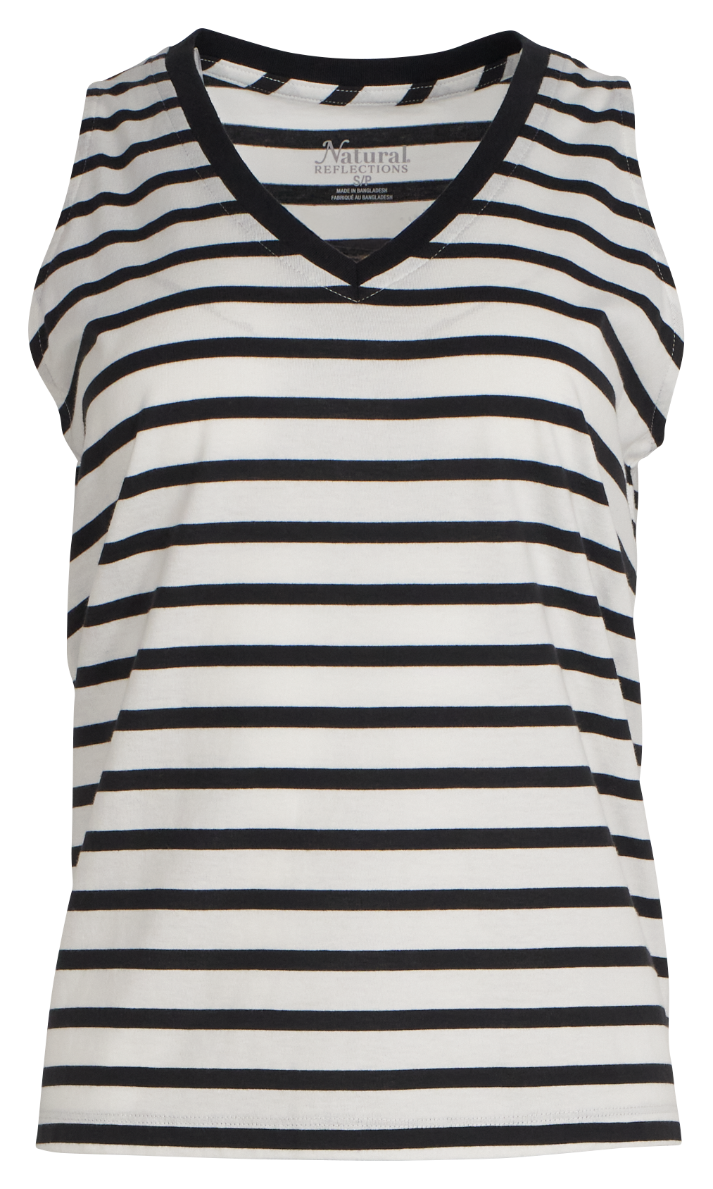 Image of Natural Reflections Everyday REPREVE V-Neck Tank Top - Moonless Night Stripe