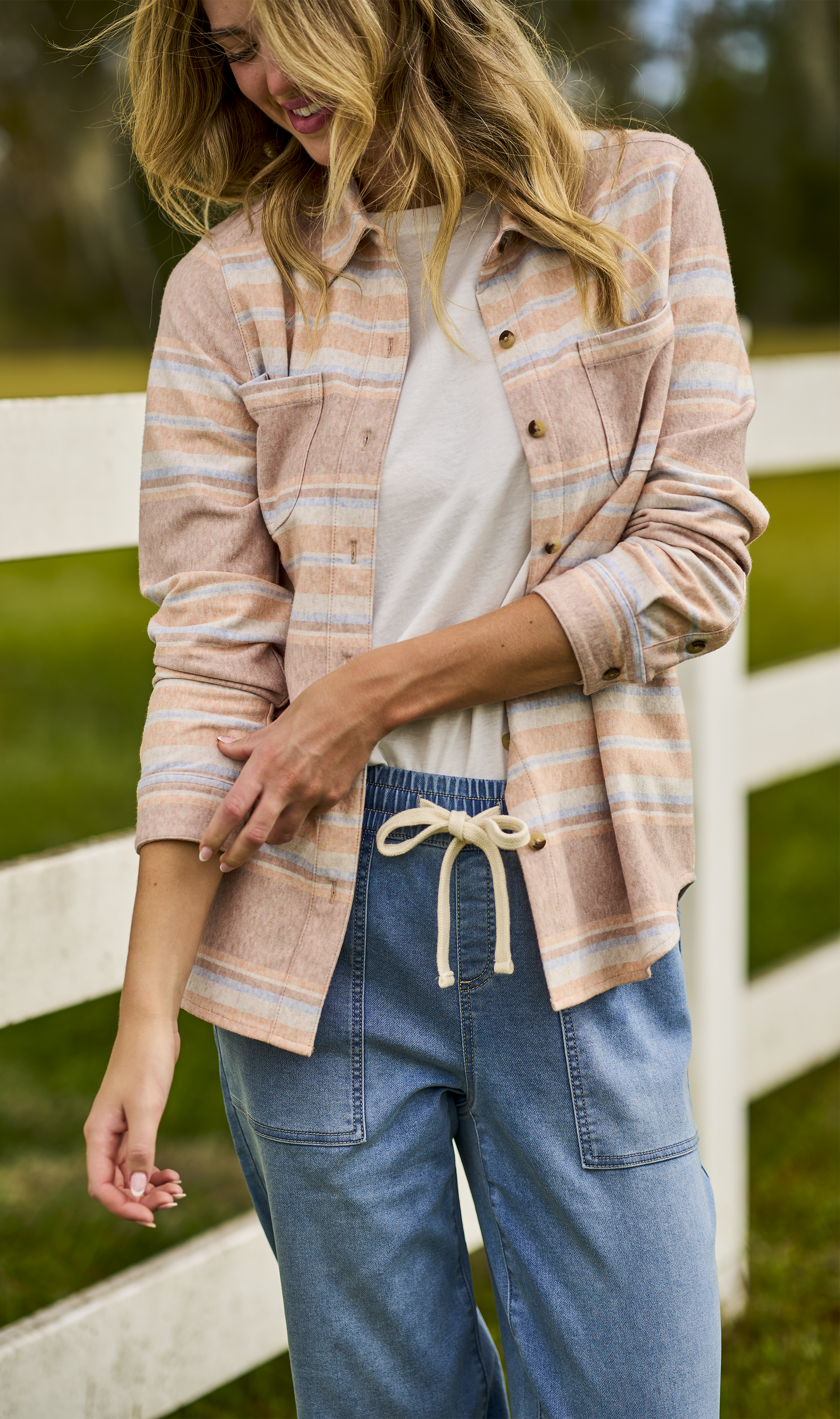 Natural Reflections River Basin Sweater-Knit Long-Sleeve Shirt for Ladies                                                       