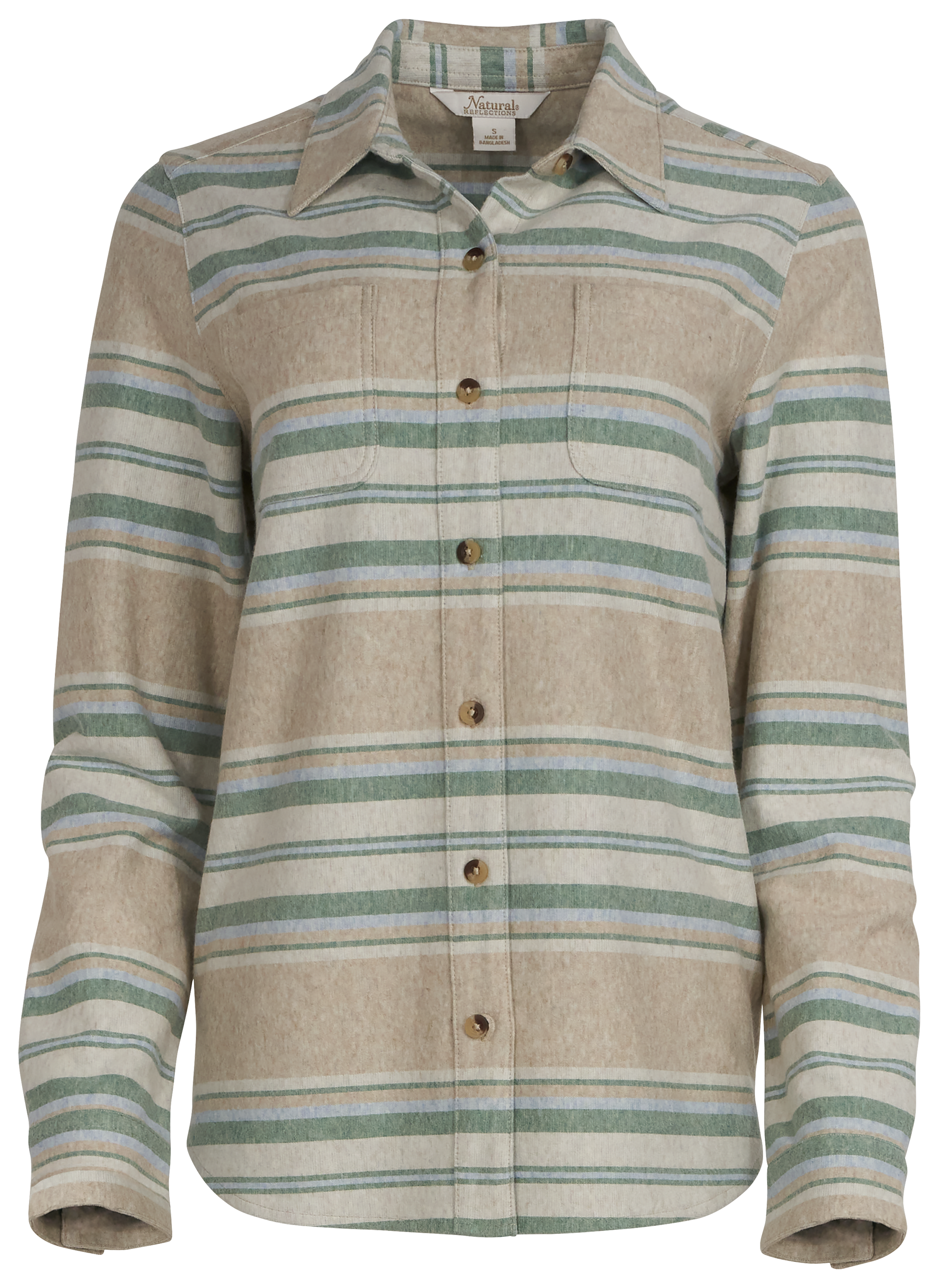 Image of Natural Reflections River Basin Sweater-Knit Long-Sleeve Shirt - Green Bay Stripe - M
