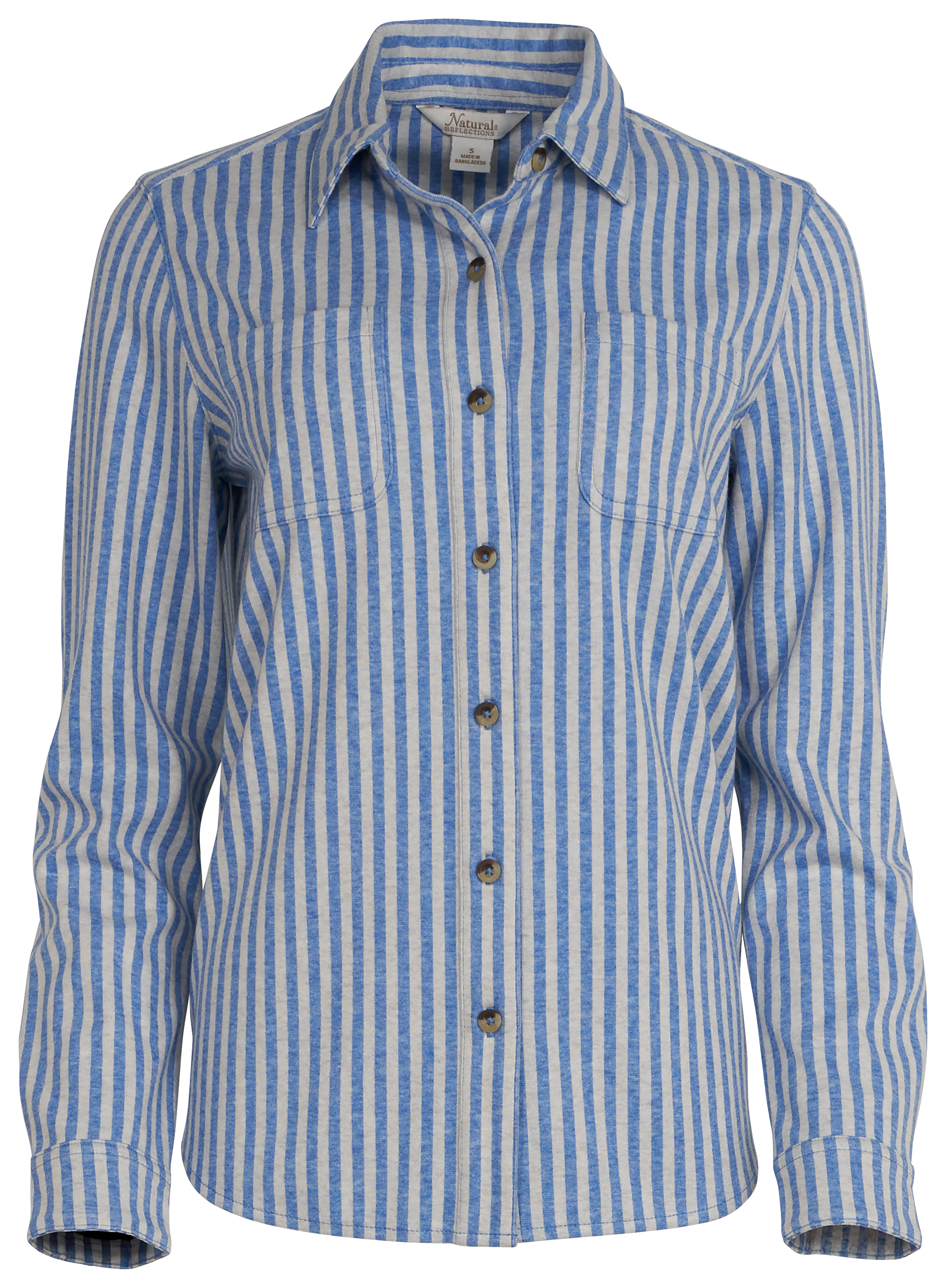 Image of Natural Reflections River Basin Sweater-Knit Long-Sleeve Shirt - Riviera Stripe