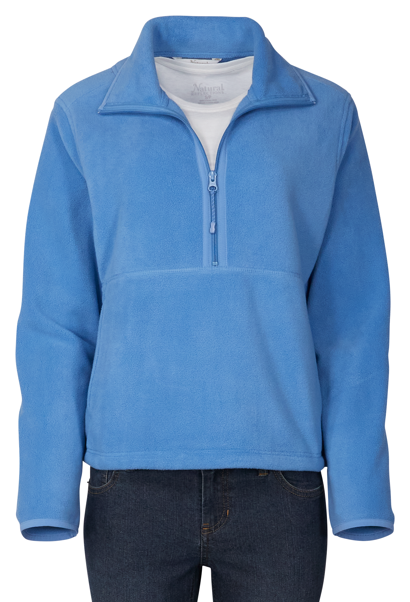 Image of Natural Reflections Ventura Quarter-Zip Fleece Pullover - Riviera - 2X