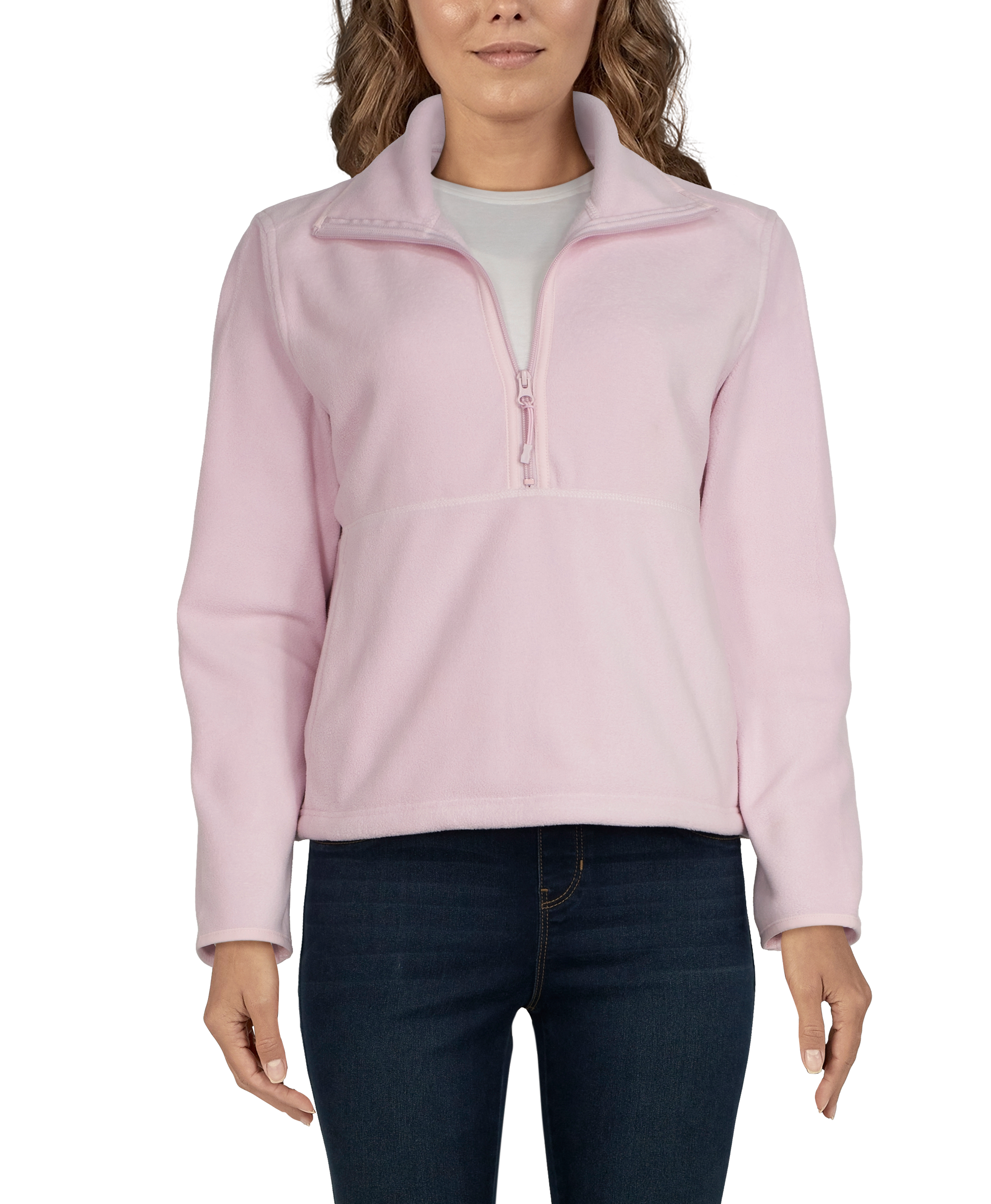 Image of Natural Reflections Ventura Quarter-Zip Fleece Pullover for Ladies - Lilac Snow - 2X