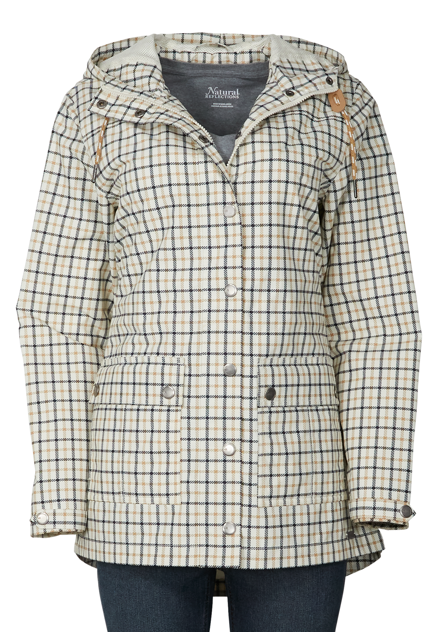 Natural Reflections Essential Jacket for Ladies - Egret Plaid - M
