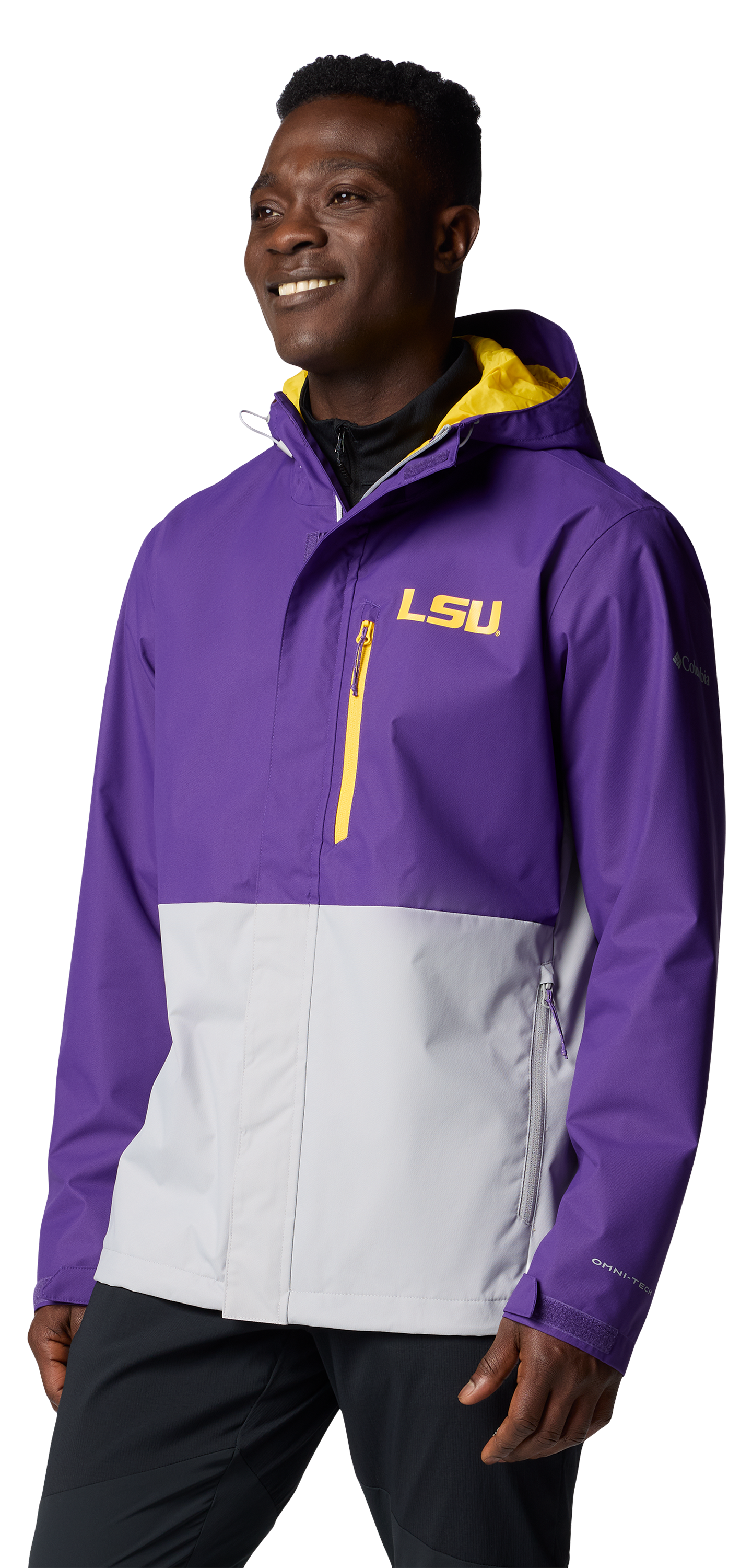 Image of Columbia Collegiate Field Bound Jacket for Men - Louisiana State University/Vivid Purple - XL