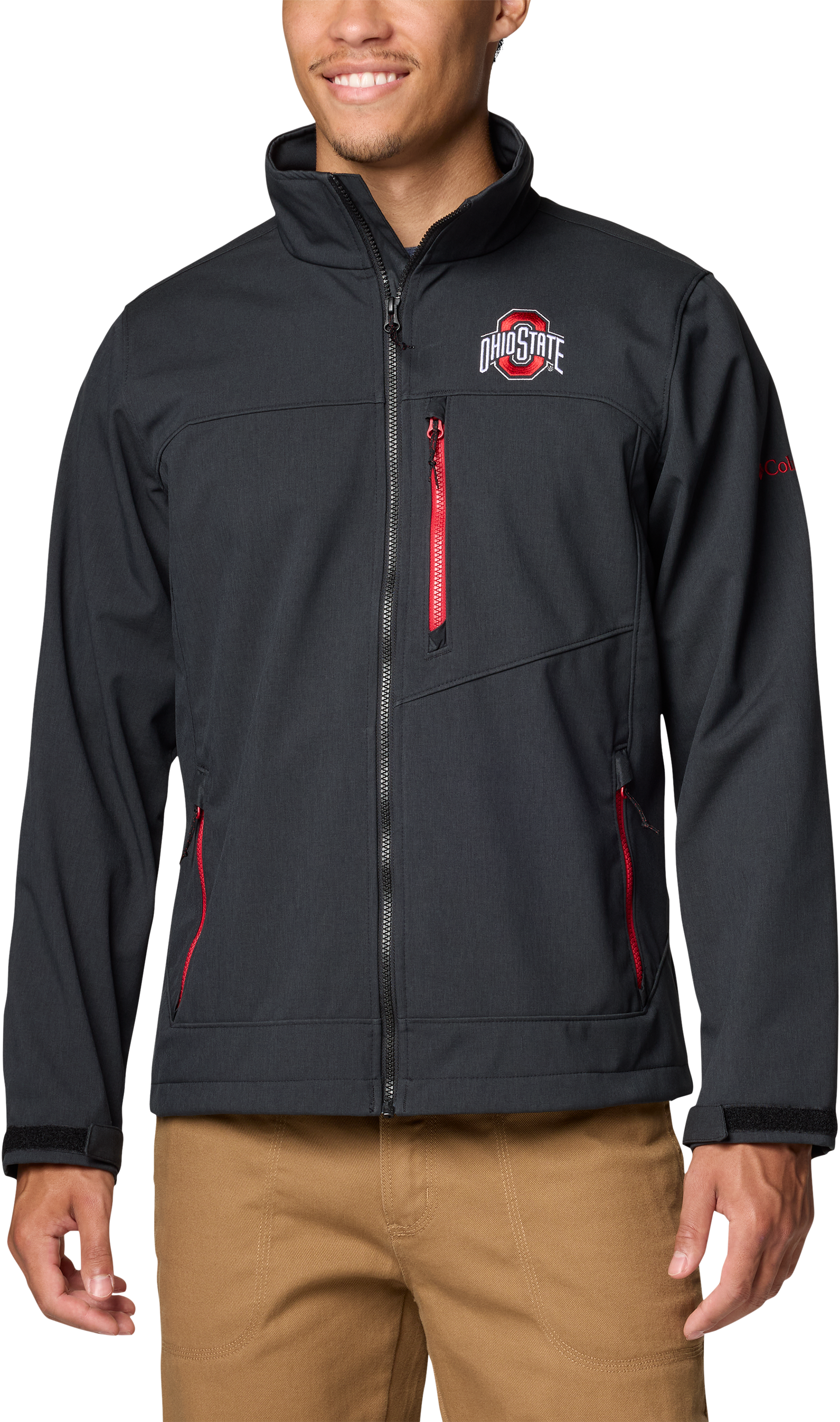 Image of Columbia Collegiate Ascender III Softshell Jacket for Men - Ohio State Univ/Black - M