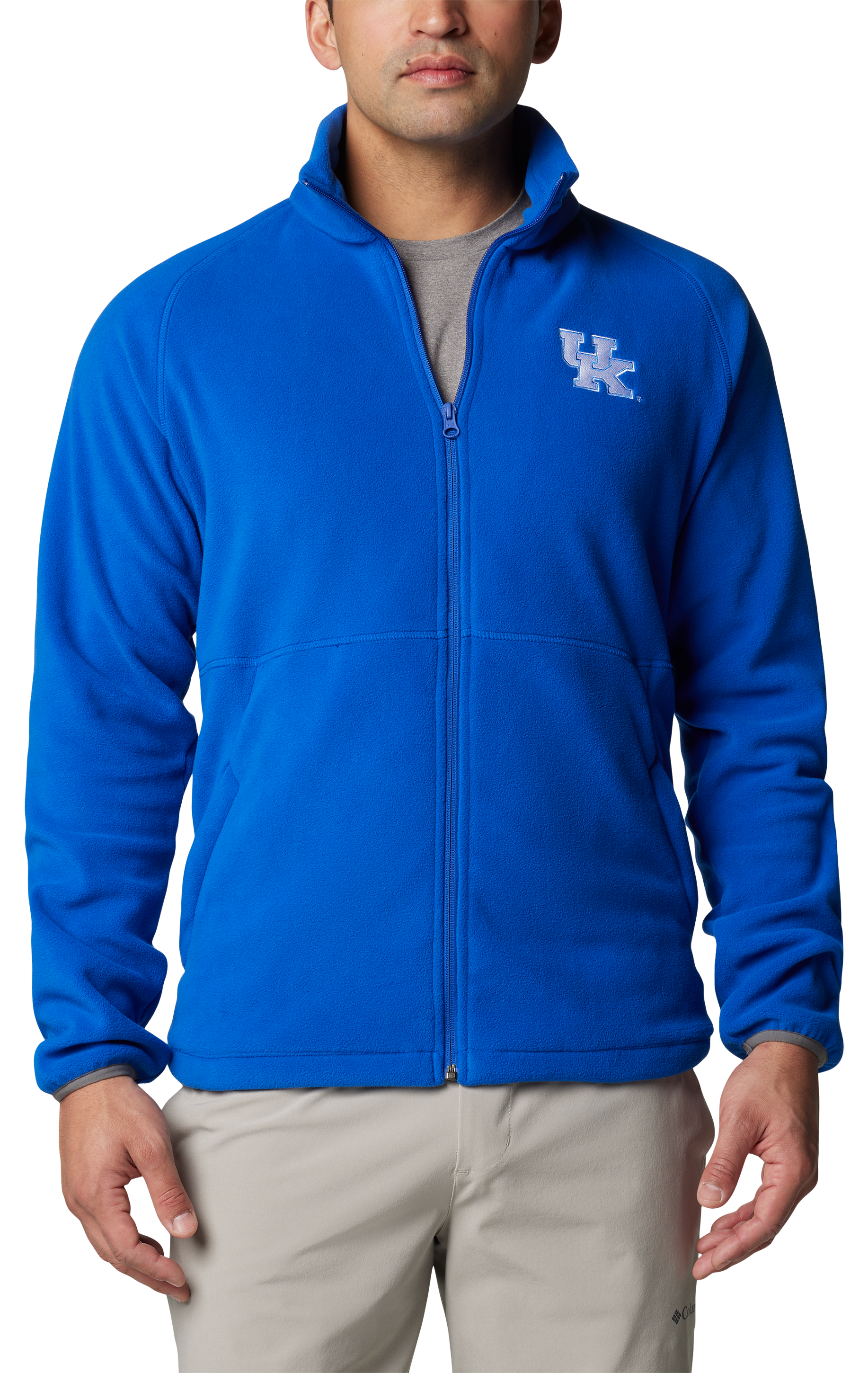 Image of Columbia Collegiate Flanker IV Fleece Long-Sleeve Jacket for Men - University of Kentucky/Azul - S