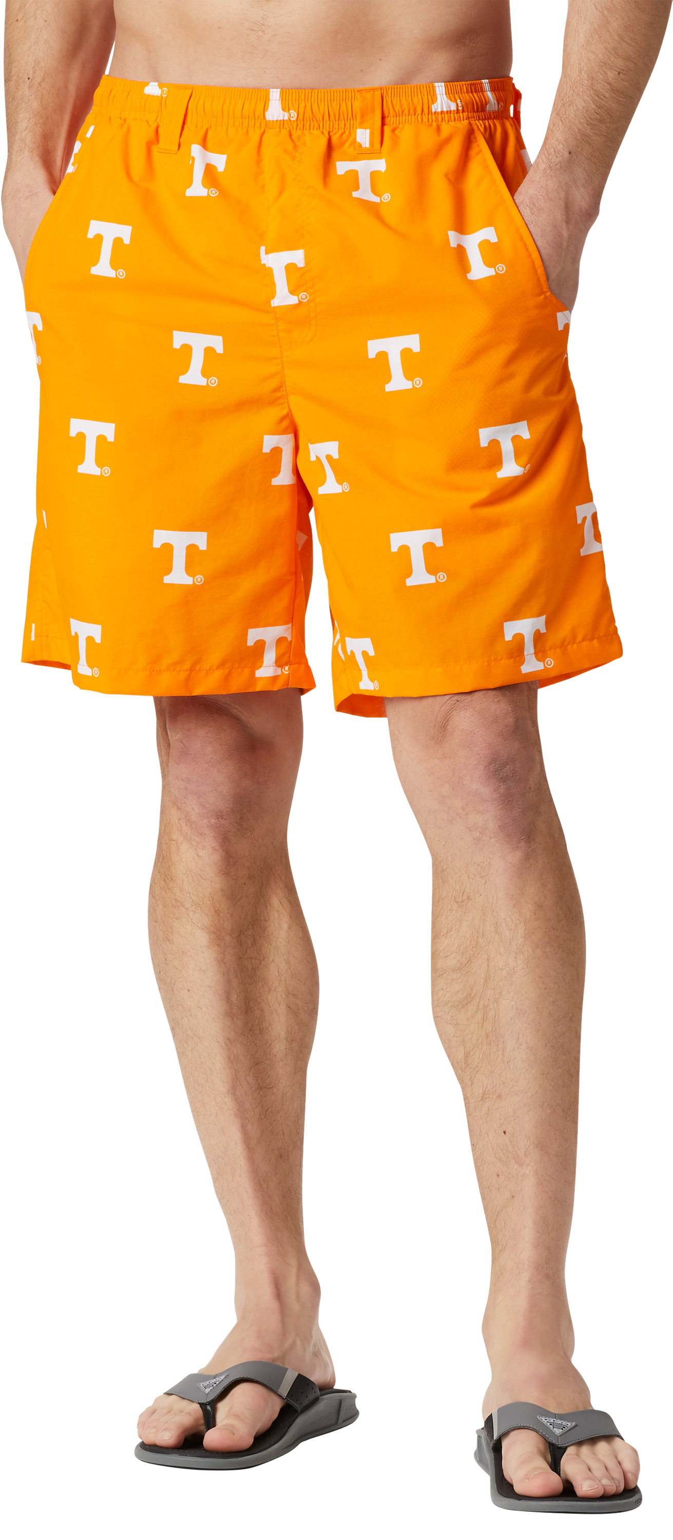 Columbia Collegiate Backcast III Printed Shorts for Men - University of Tennessee/Solarize