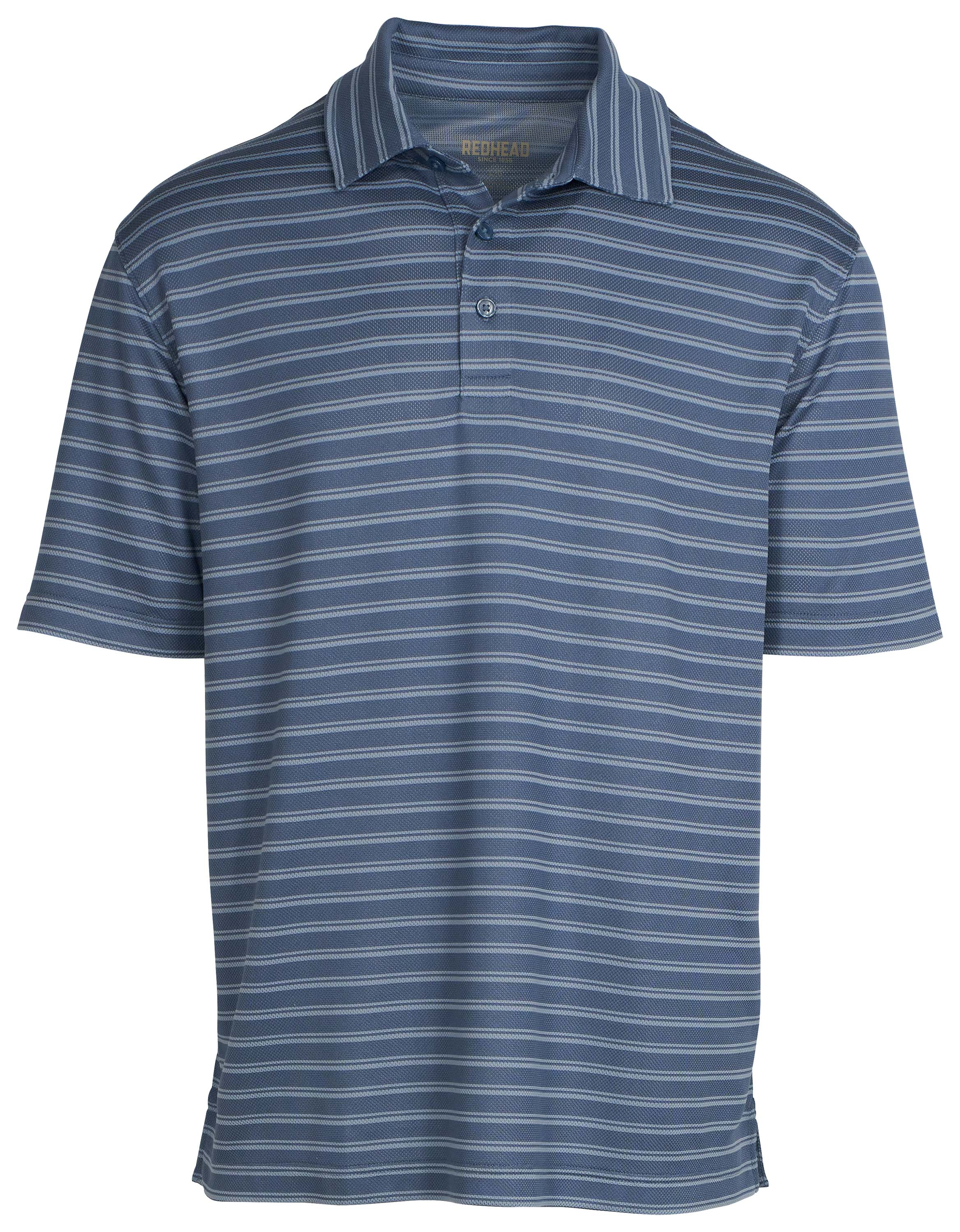 Image of RedHead Short-Sleeve Striped Polo for Men - Sea