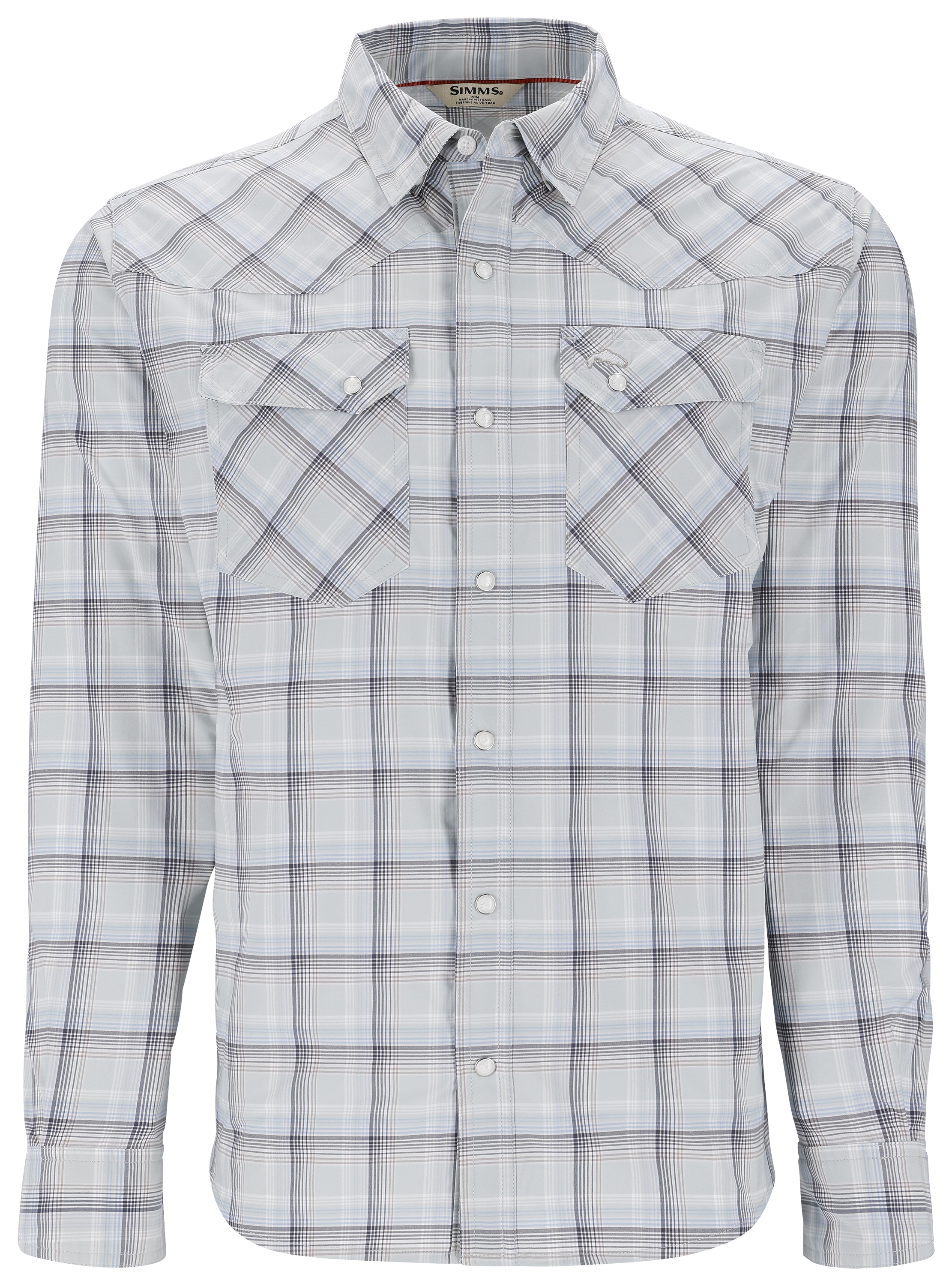 Image of Simms Brackett Long-Sleeve Snap-Down Shirt for Men - Aspen Plaid - 2XL