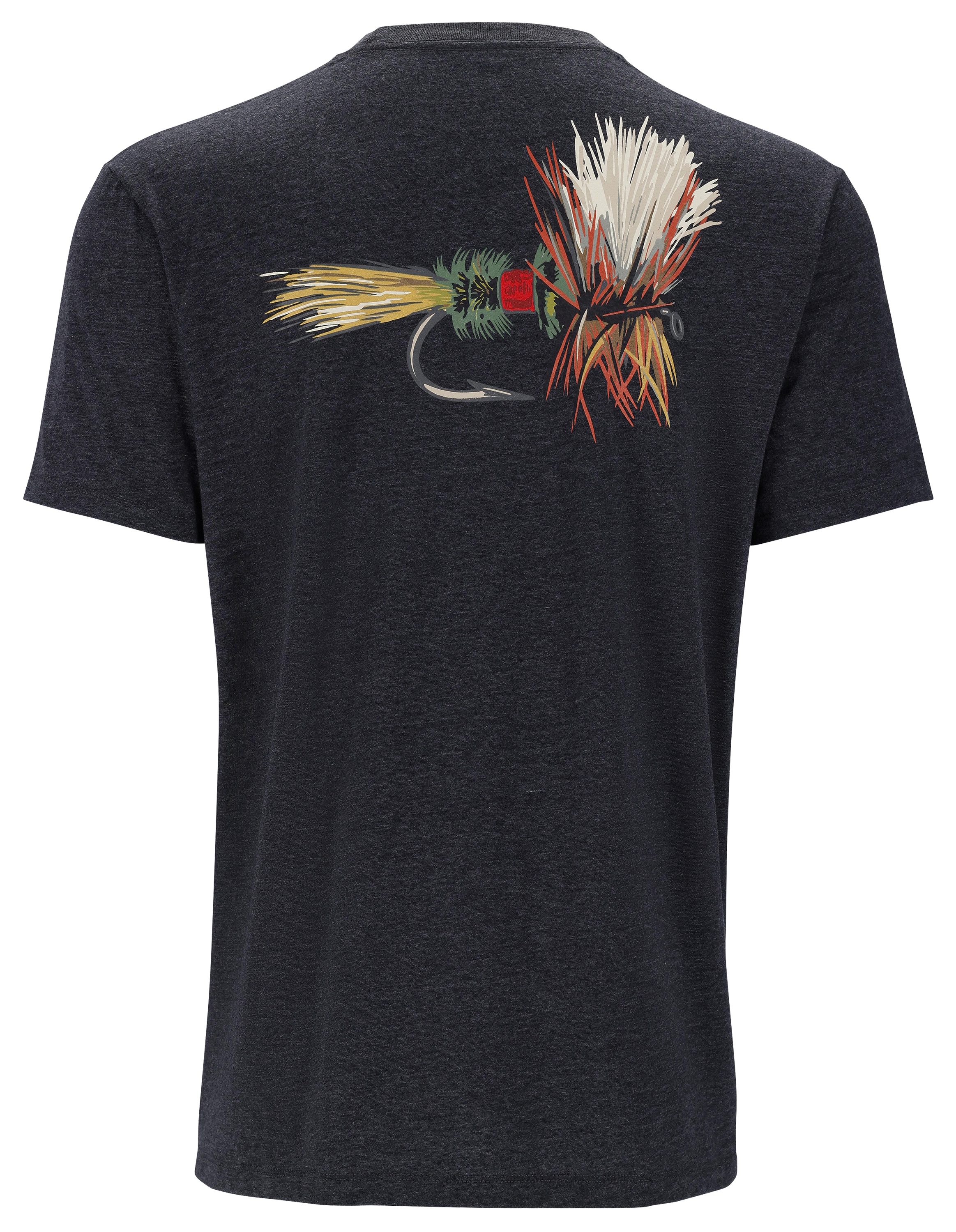 Image of Simms Let it Fly Short-Sleeve T-Shirt for Men - Charcoal Heather - XXL