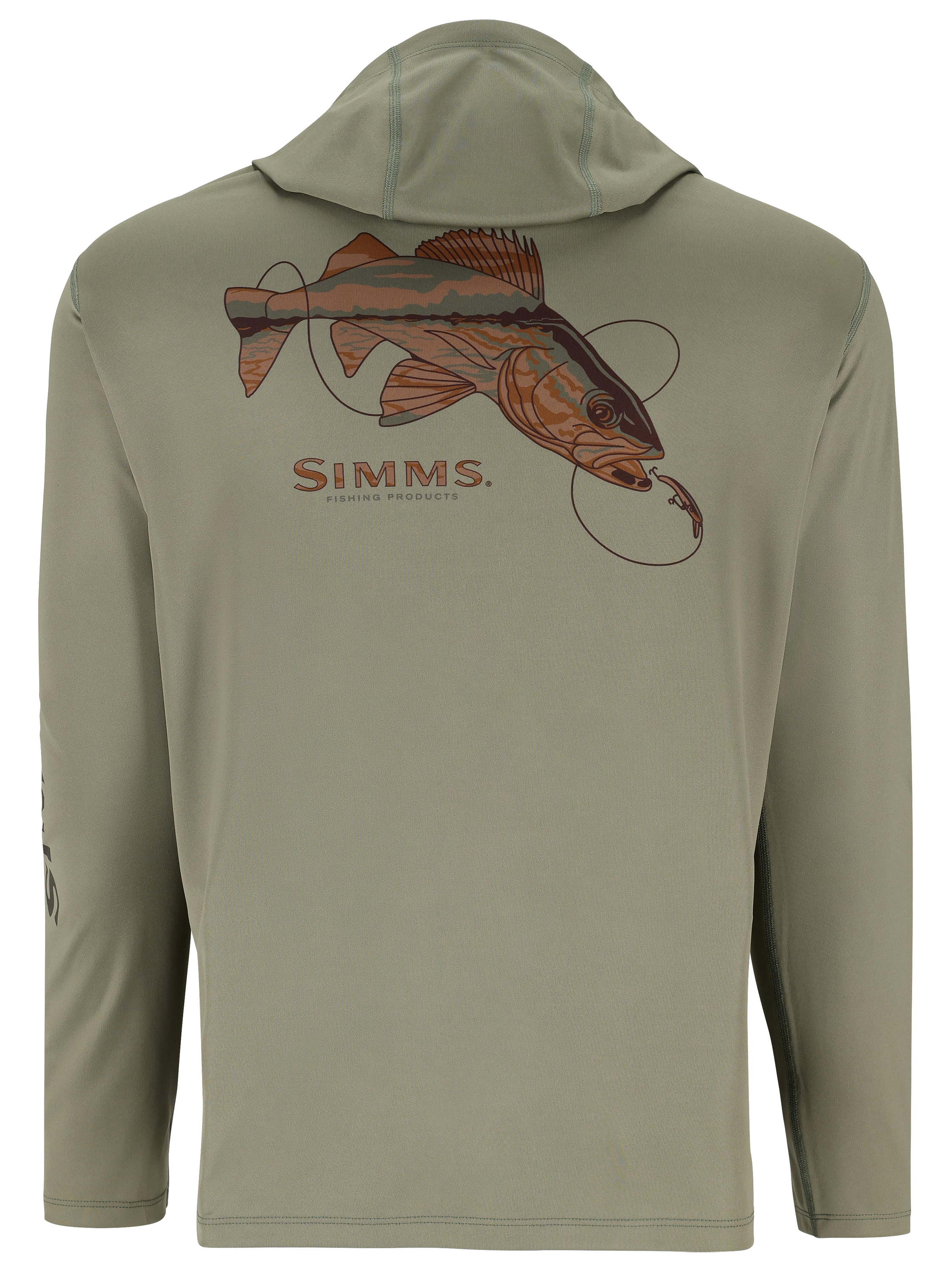 Image of Simms Artist Series Walleye Tech Hoodie for Men - Willow Walleye - XL
