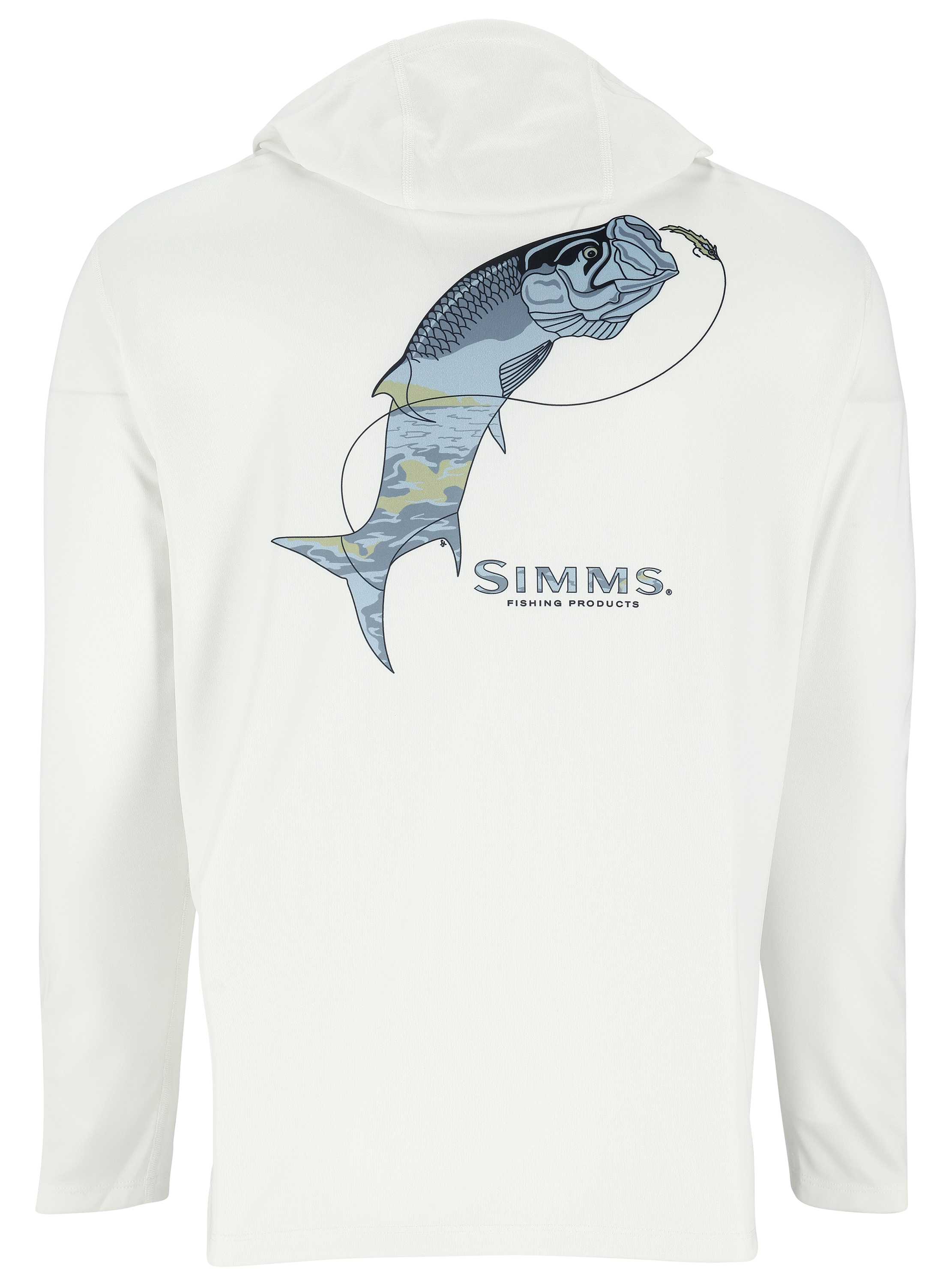 Image of Simms Artist Series Tech Hoodie for Men - White Tarpon