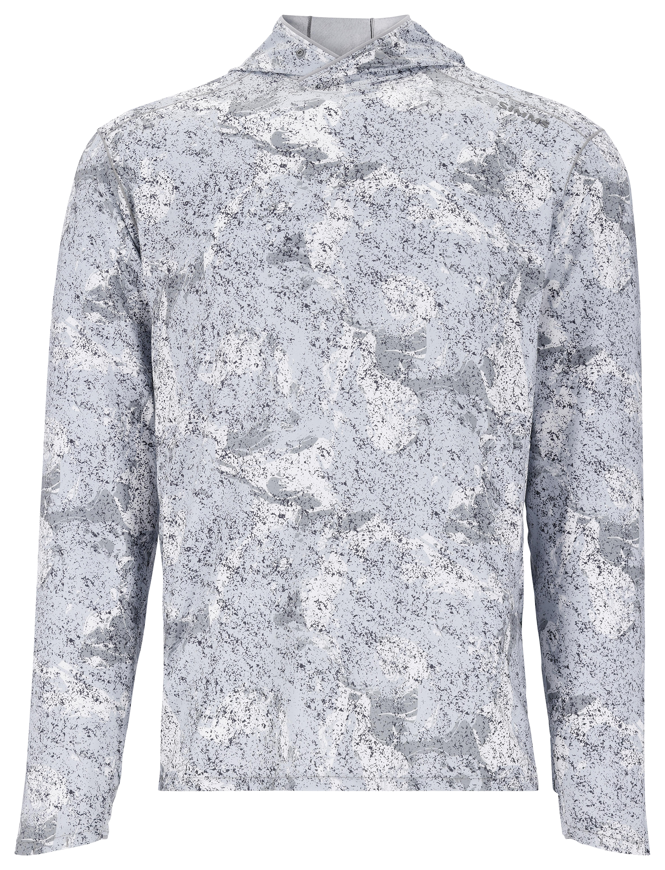 Image of Simms SolarFlex Lightweight Long-Sleeve Hoodie for Men - Back Eddy White