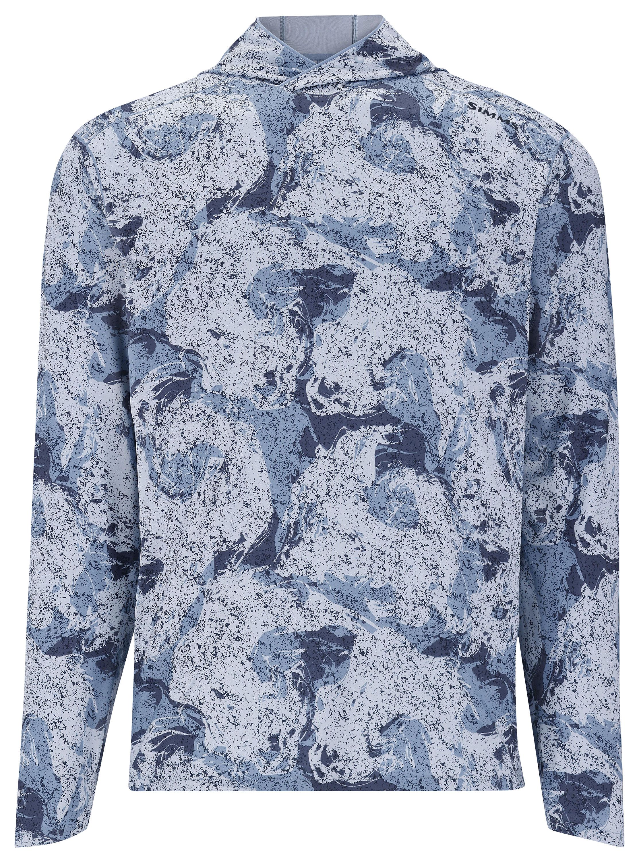 Image of Simms SolarFlex Lightweight Long-Sleeve Hoodie for Men - Back Eddy Albacore