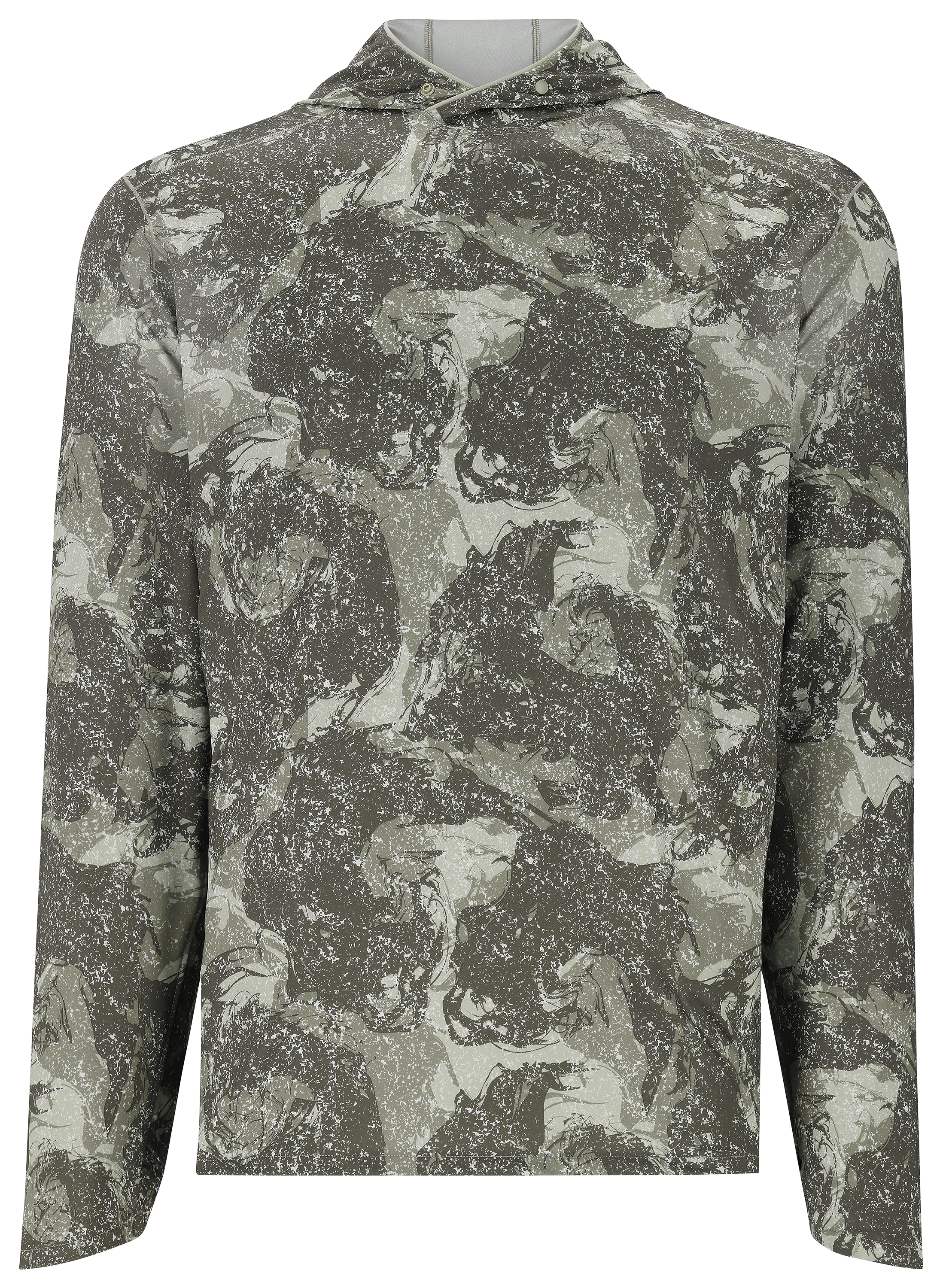 Image of Simms SolarFlex Lightweight Long-Sleeve Hoodie for Men - Back Eddy Willow