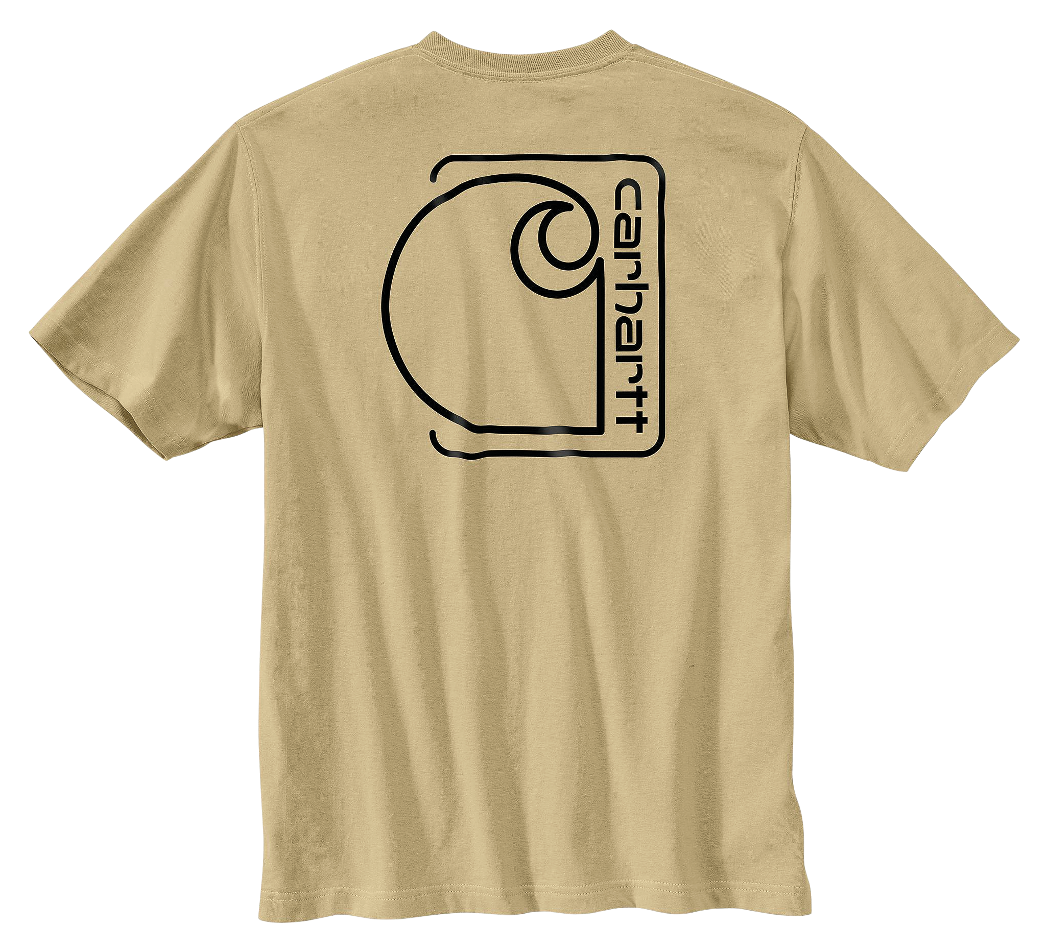 Image of Carhartt Relaxed-Fit C Graphic Short-Sleeve Pocket T-Shirt for Men - Beach/Black - M