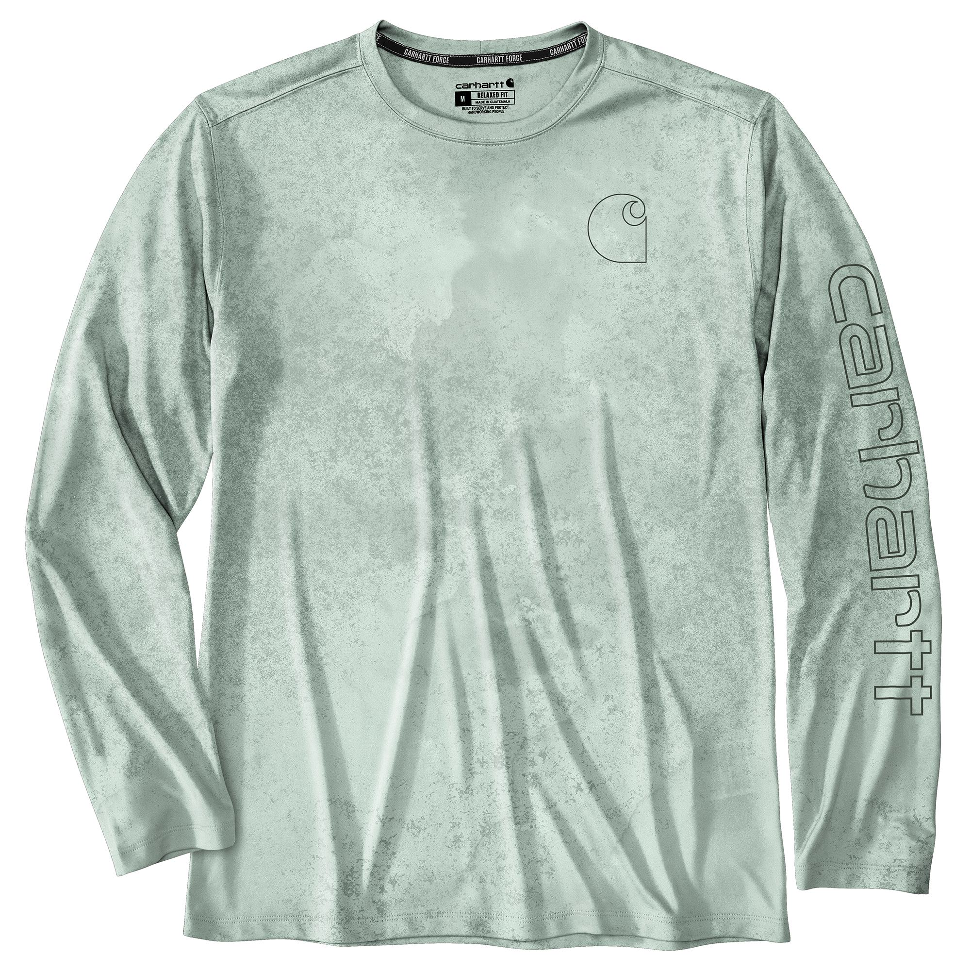 Image of Carhartt Force Sun Defender Lightweight Printed Long-Sleeve T-Shirt for Men - Big Sky Watercolor Camo