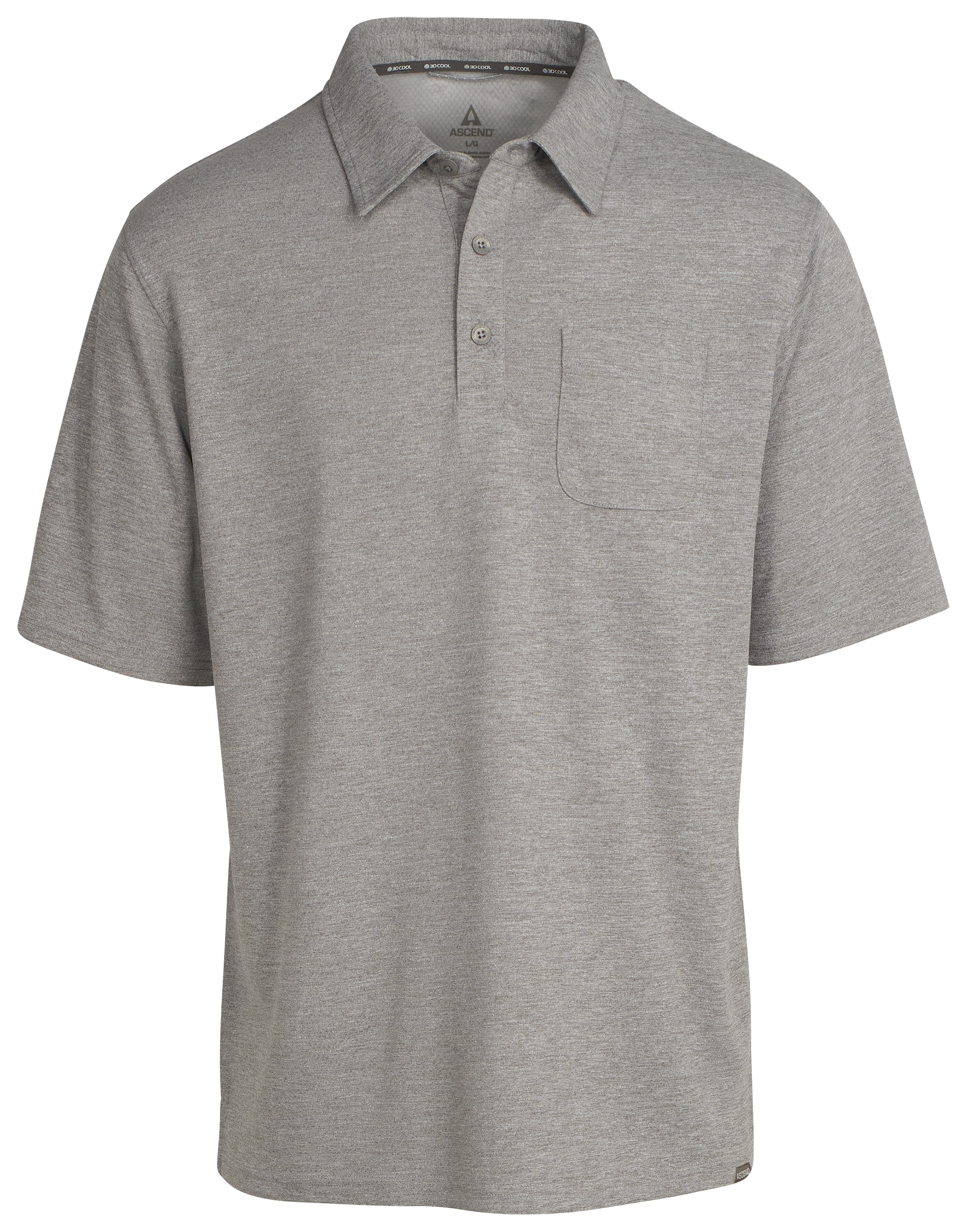 Image of Ascend 3D Cool Knit Short-Sleeve Pocket Polo - Ultimate Gray