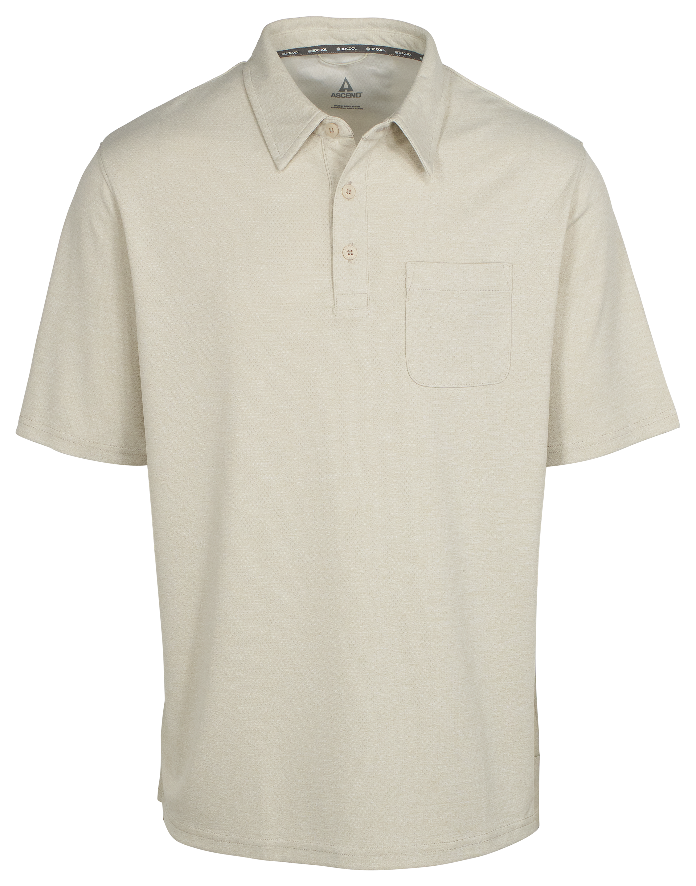 Image of Ascend 3D Cool Knit Short-Sleeve Pocket Polo - Pelican - S