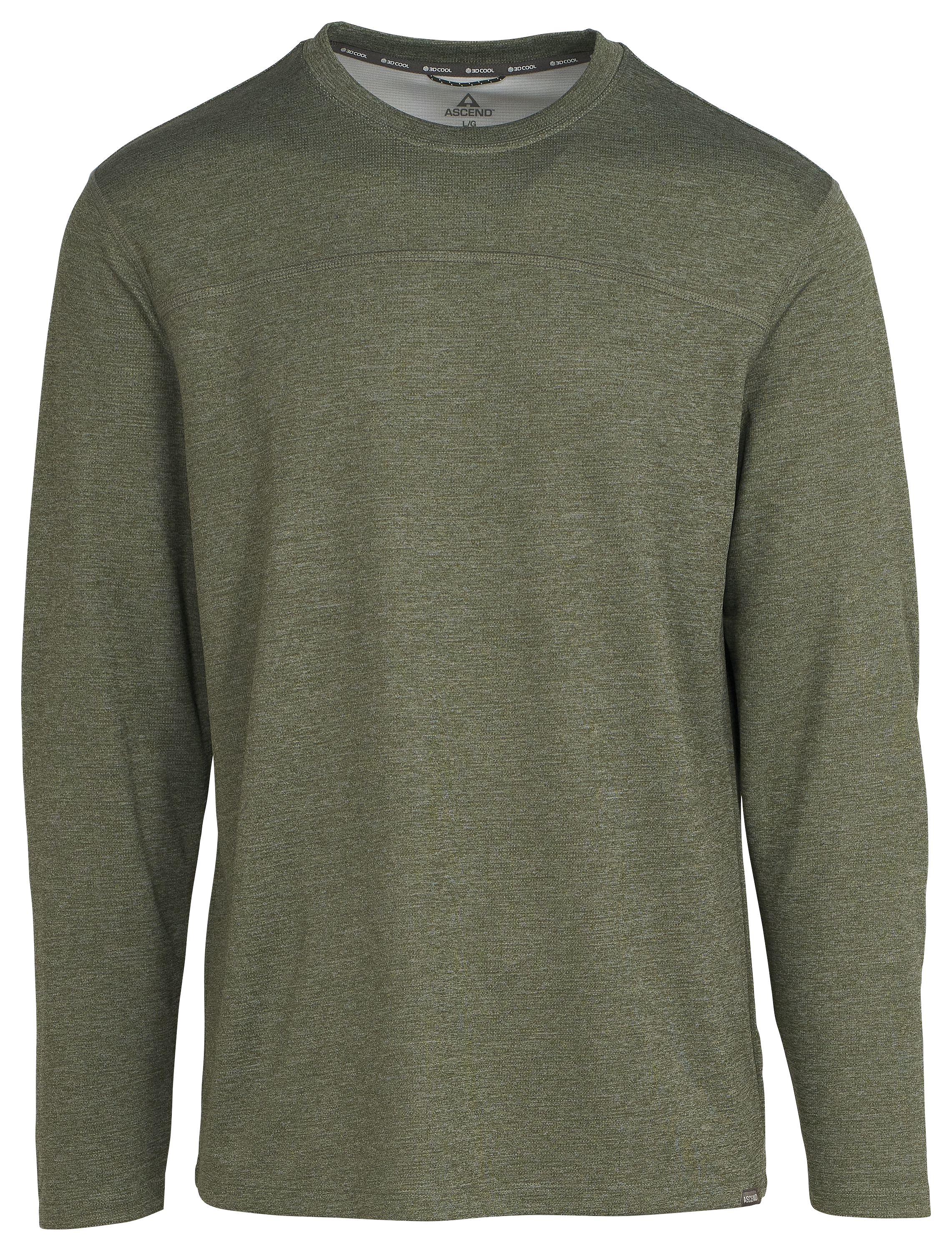 Image of Ascend 3D Cool Knit Crew-Neck Long-Sleeve Shirt - Agave Green - M