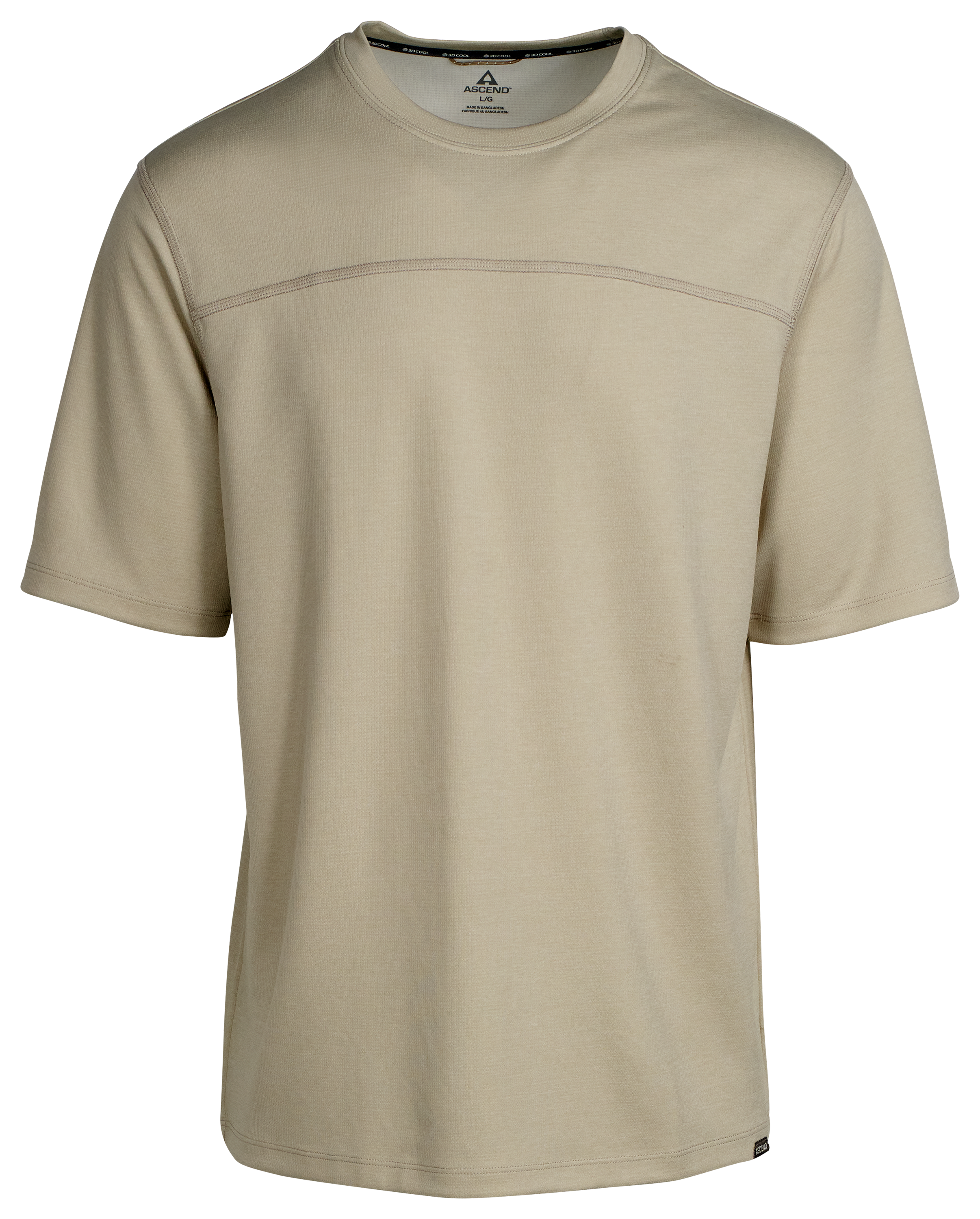 Image of Ascend 3D Cool Knit Short-Sleeve Crew - Pelican - S