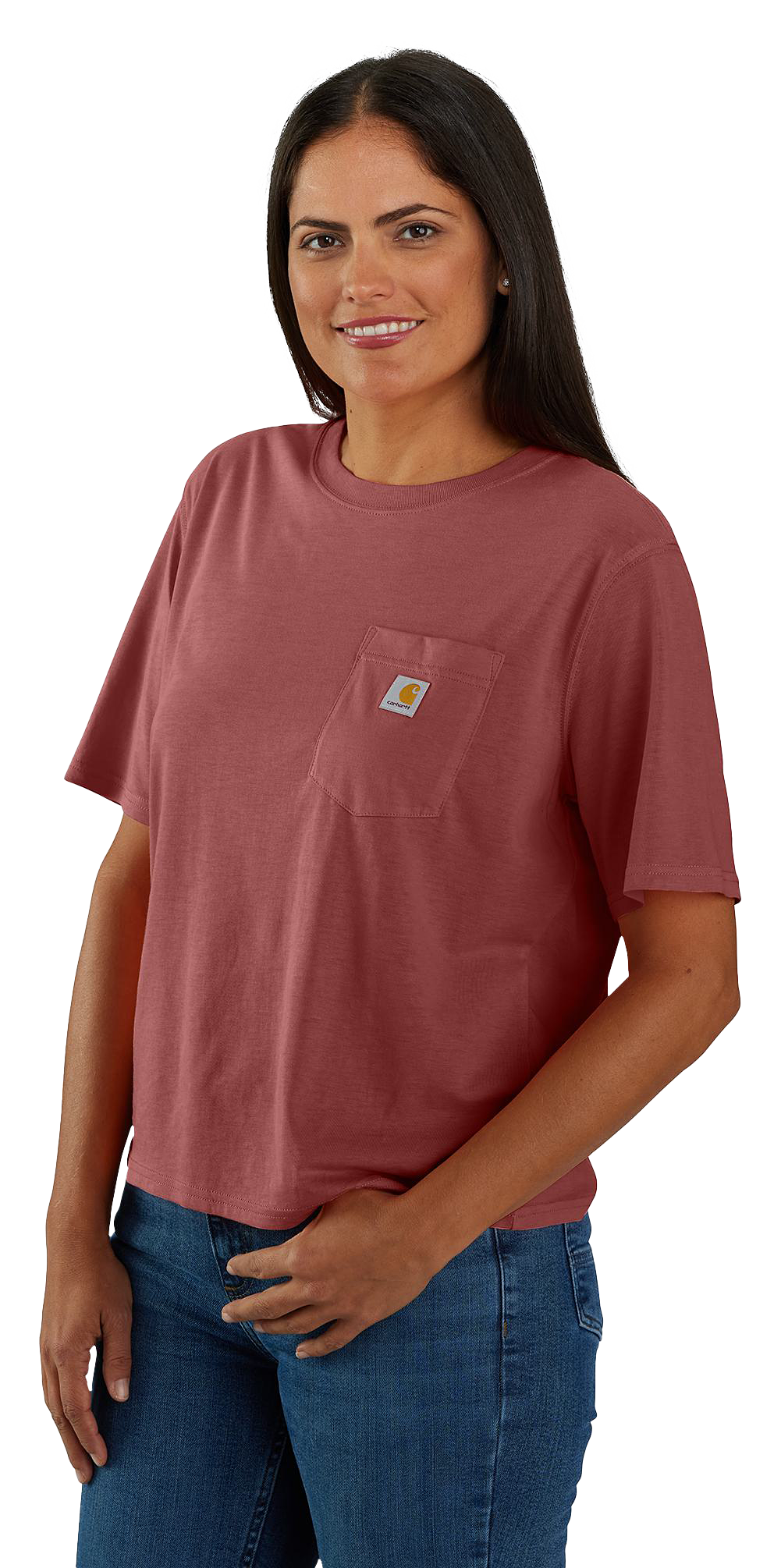 Image of Carhartt TENCEL Fiber Series Loose-Fit Short-Sleeve T-Shirt for Ladies - Barnwood - S