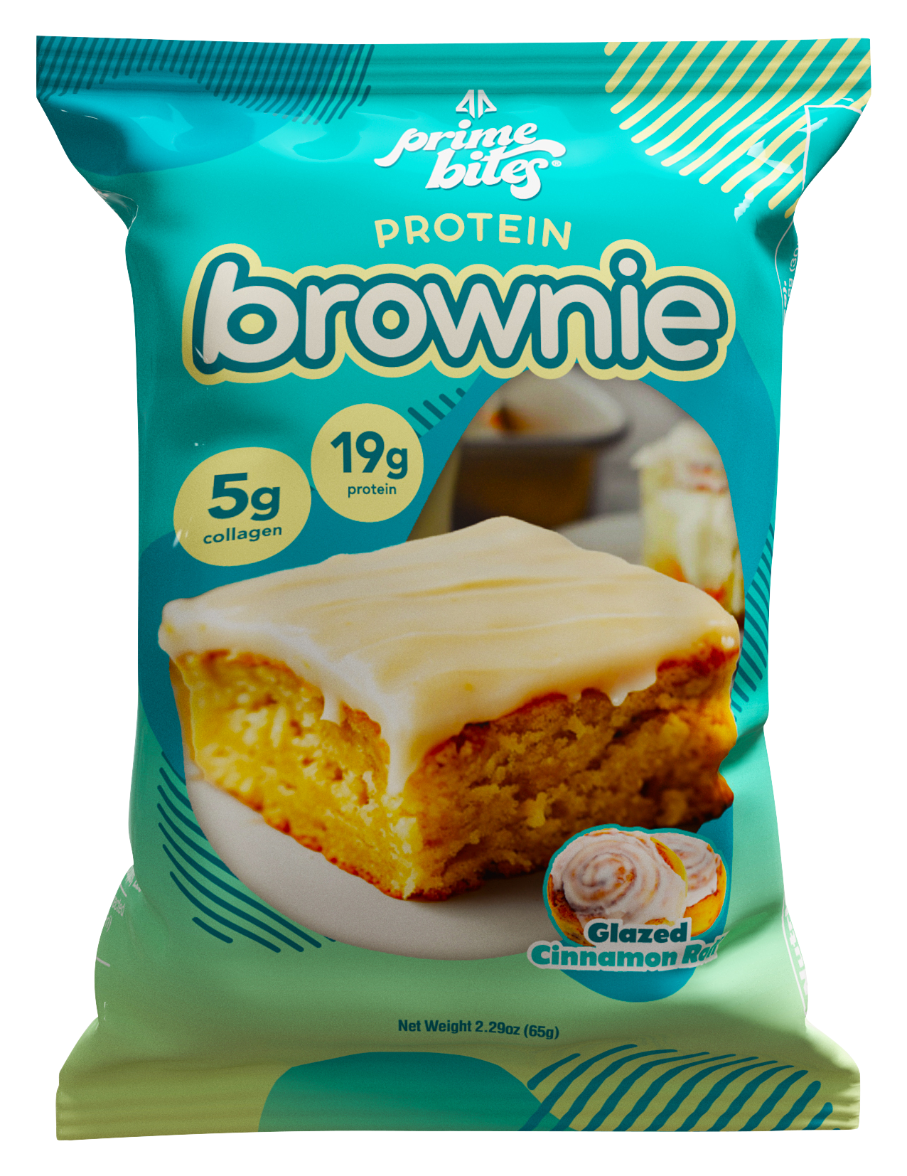 Image of Alpha Prime Supplements Prime Bites Glazed Cinnamon Roll Brownie