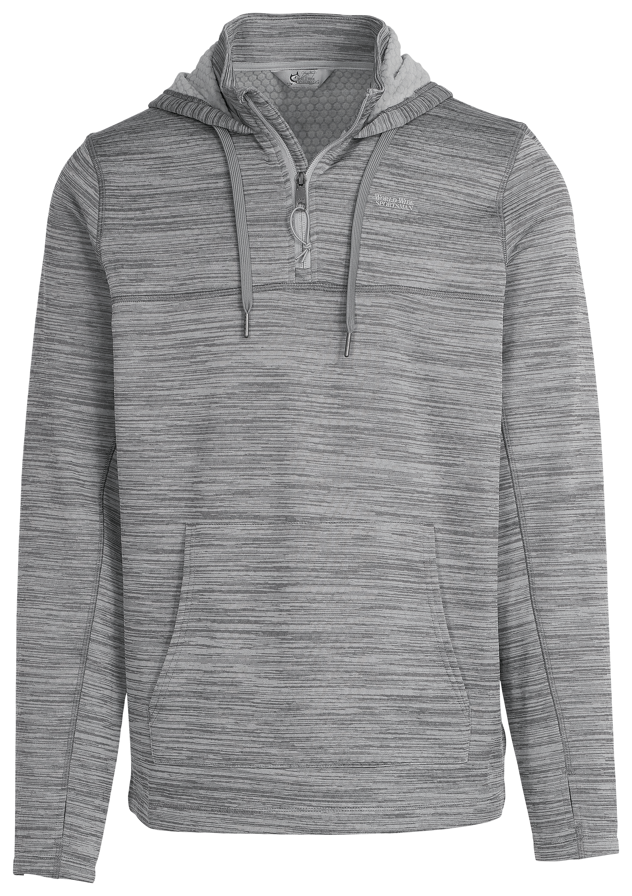 Image of World Wide Sportsman Grid Fleece Quarter-Zip Hoodie - High Rise/Monument - M
