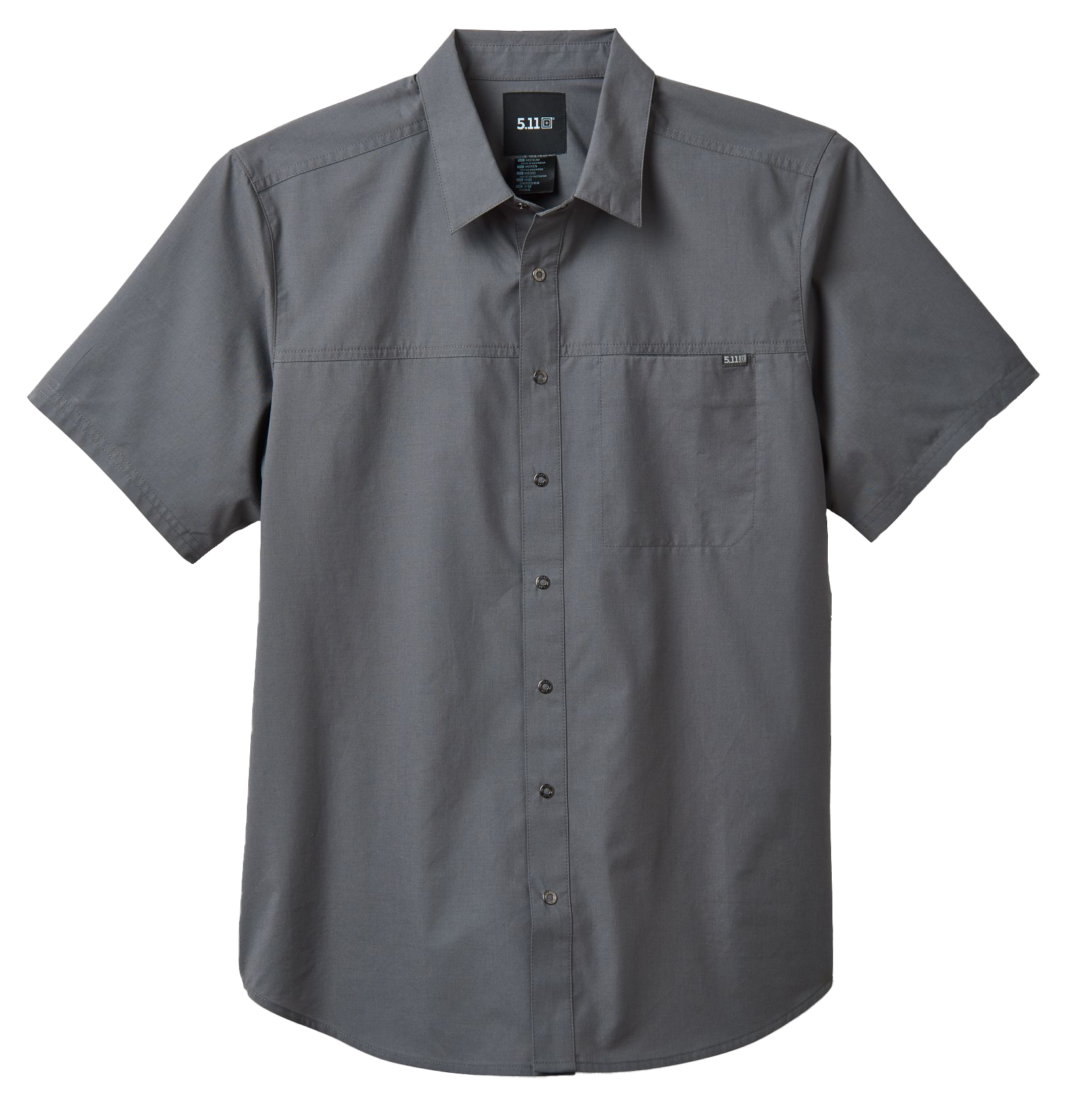 Image of 5.11 Tactical Wyatt Short-Sleeve Button-Down Shirt for Men - Storm