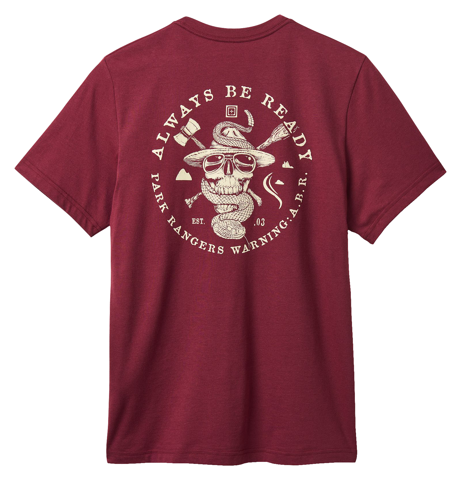 Image of 5.11 Tactical Park Ranger Short-Sleeve T-Shirt for Men - Burgundy