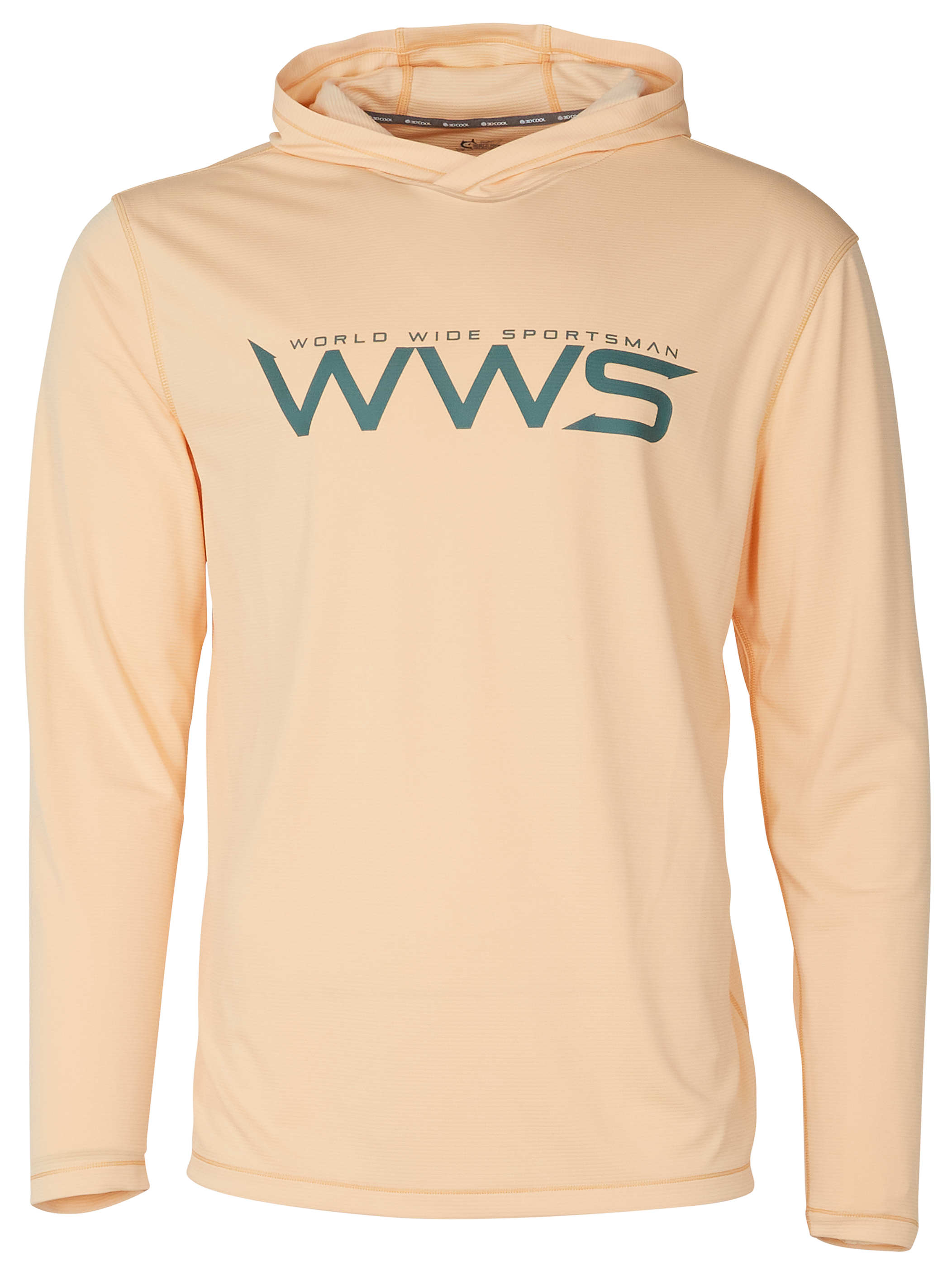 Image of World Wide Sportsman 3D Cool Logo Long-Sleeve Hoodie - Apricot Ice