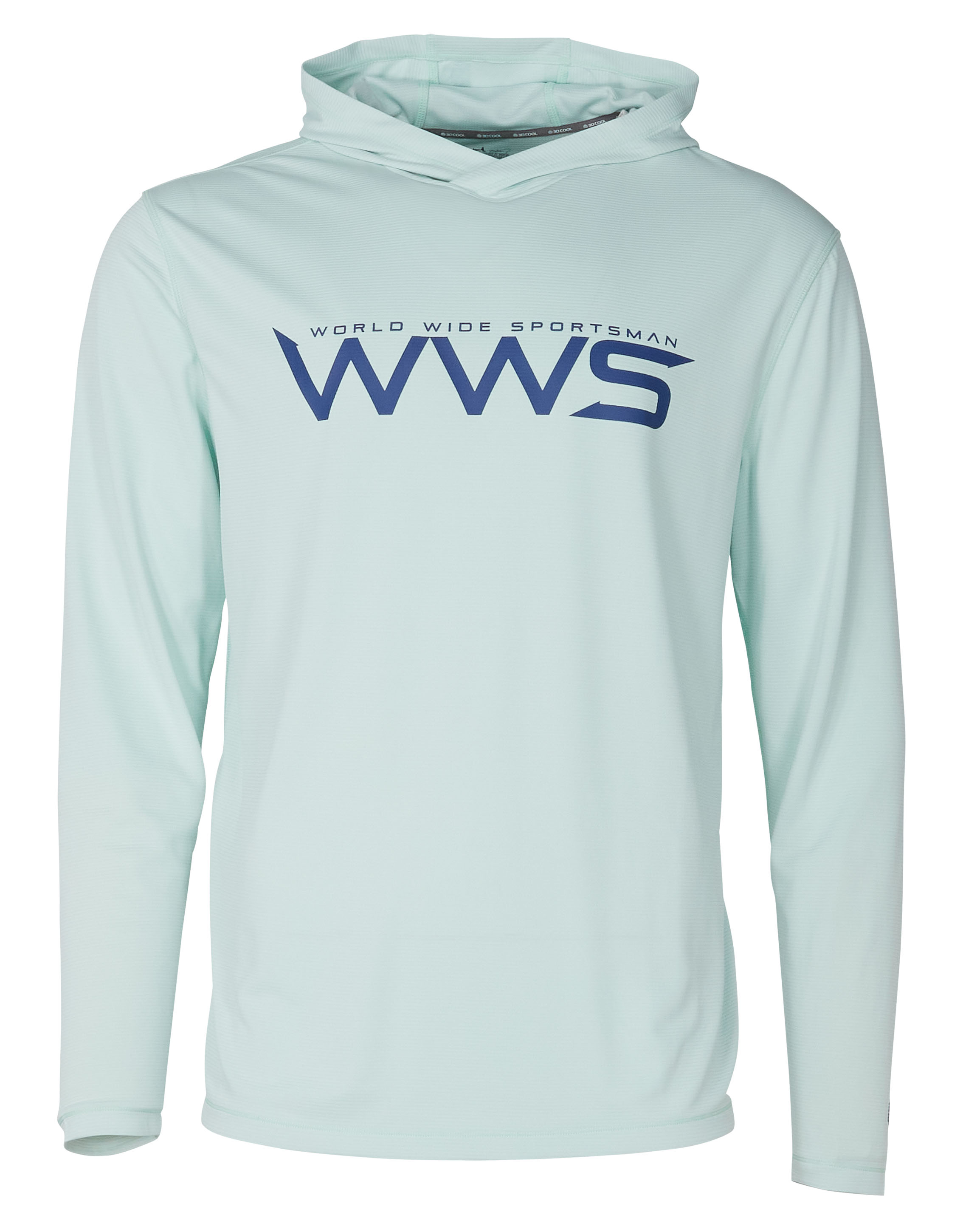 World Wide Sportsman 3D Cool Solid Logo Long-Sleeve Hoodie for Men - Surf Spray - 3XL