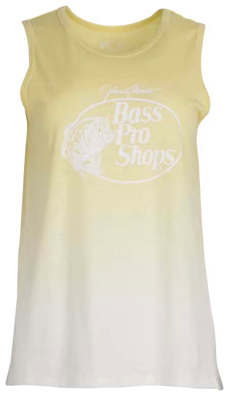 Image of Bass Pro Shops Logo Tank Top for Ladies - Yellow Fade
