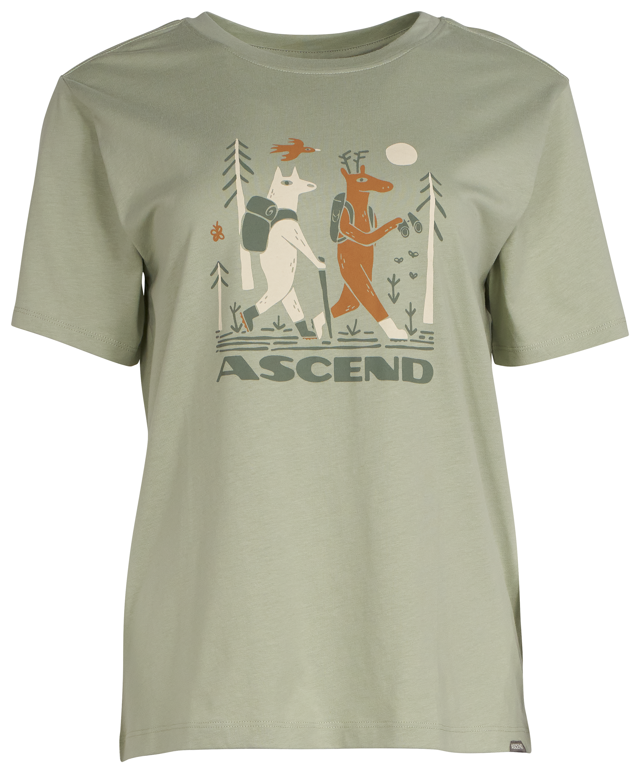 Ascend Organic Forest Friends Graphic Short-Sleeve T-Shirt for Ladies                                                           