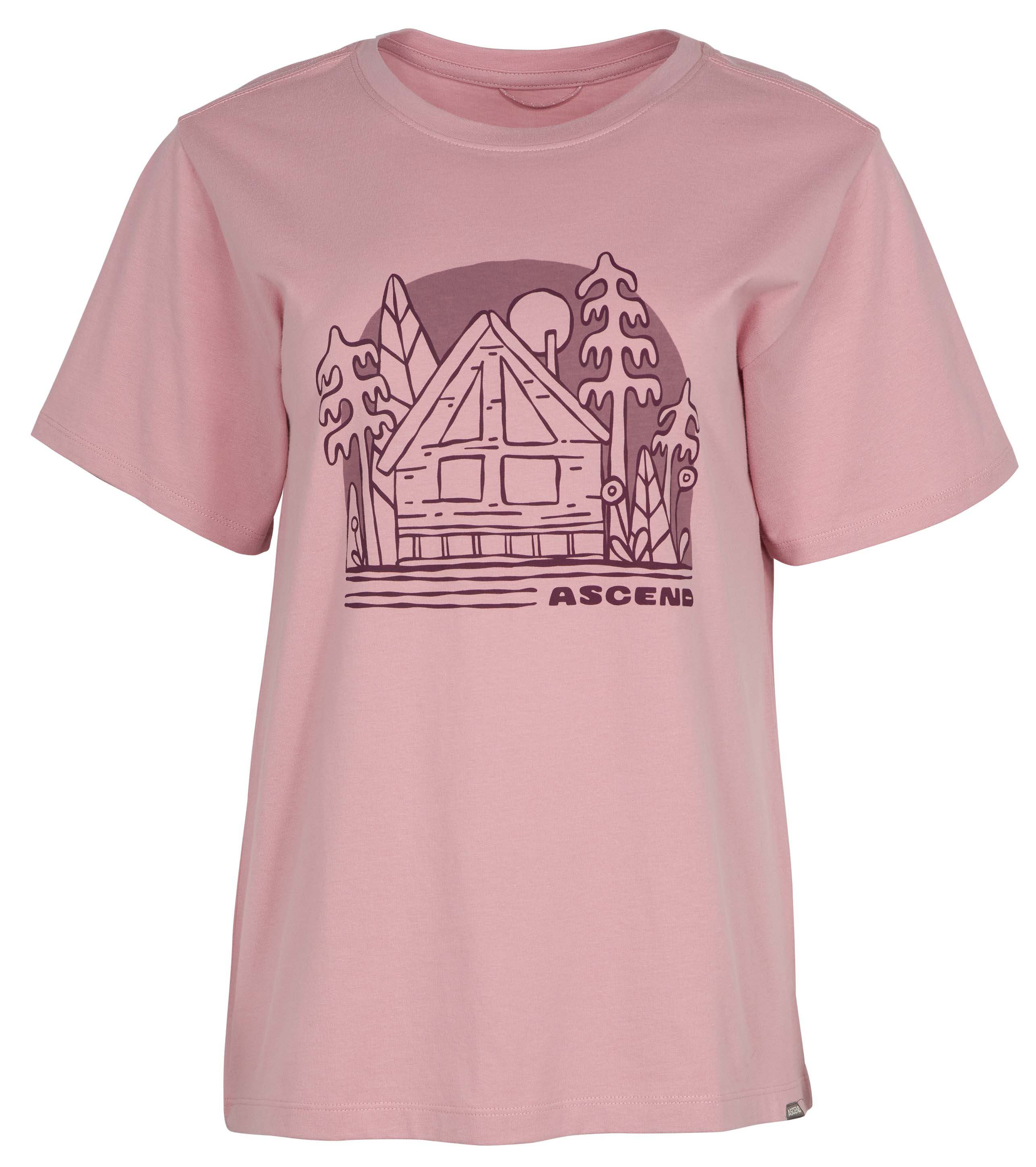 ASCEND Organic Cabin Vibes Graphic Short-Sleeve T-Shirt for Ladies