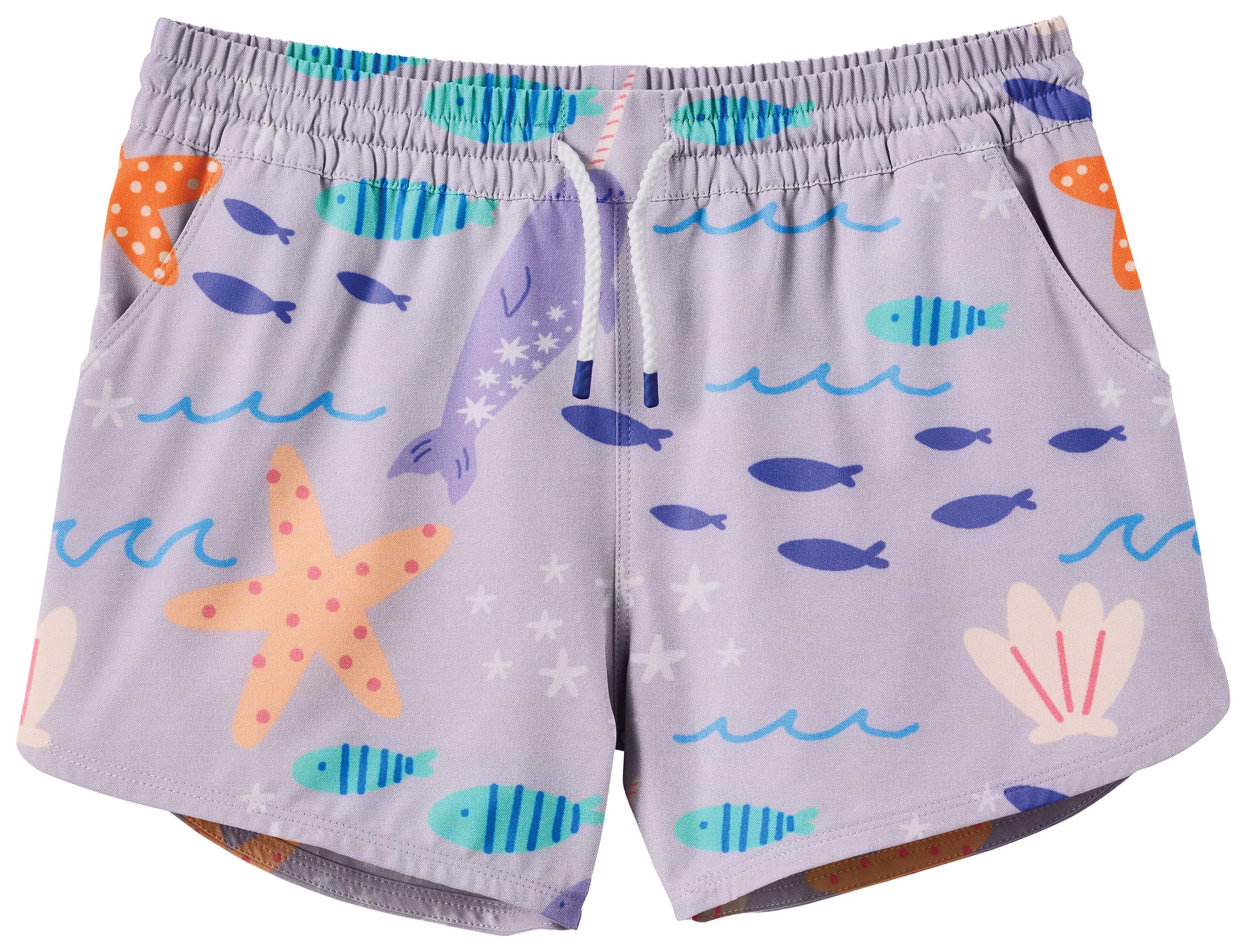 Image of World Wide Sportsman Charter Shorts for Kids - Narwhal And Friends