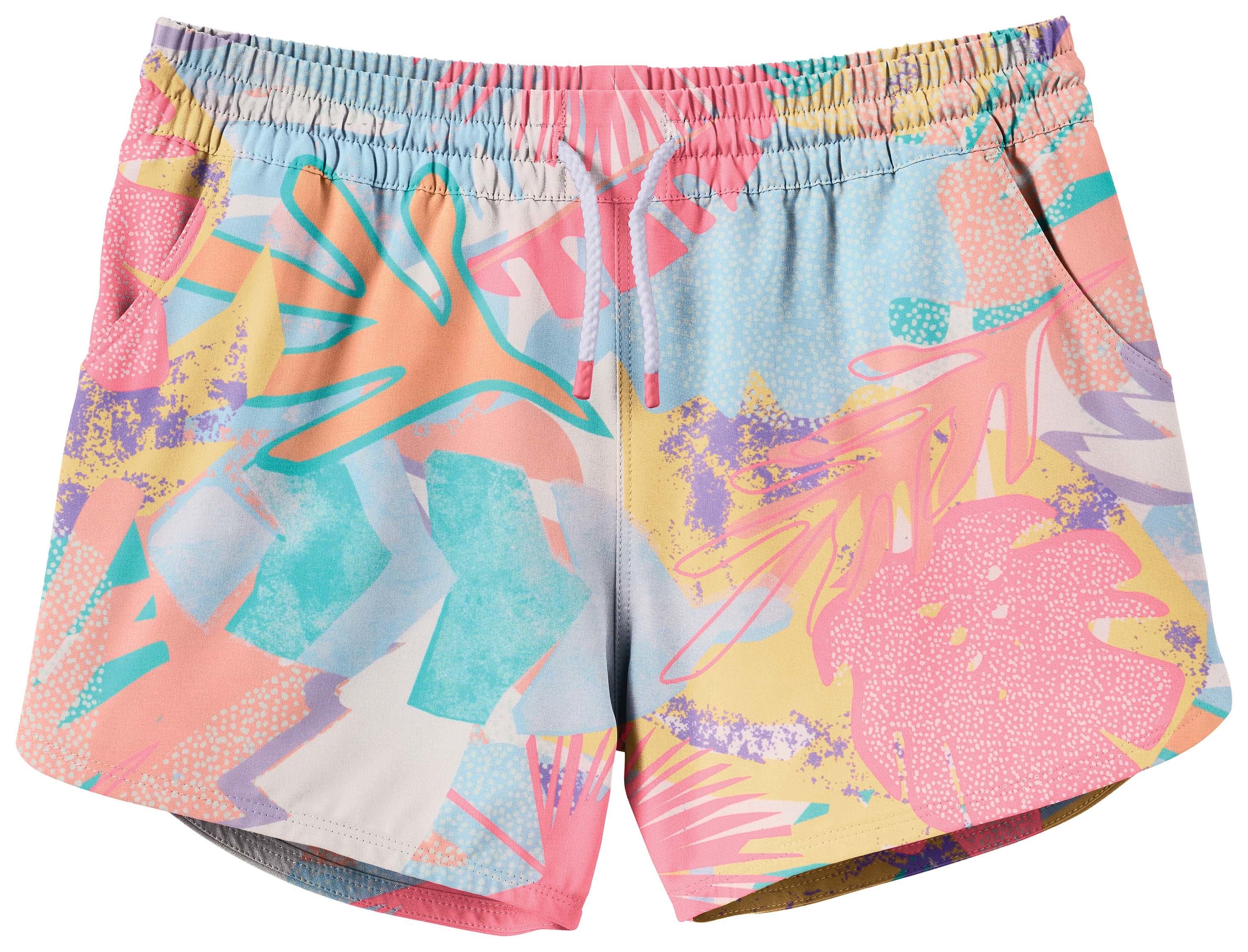 Image of World Wide Sportsman Charter Shorts for Kids - Tropical Pampas Print