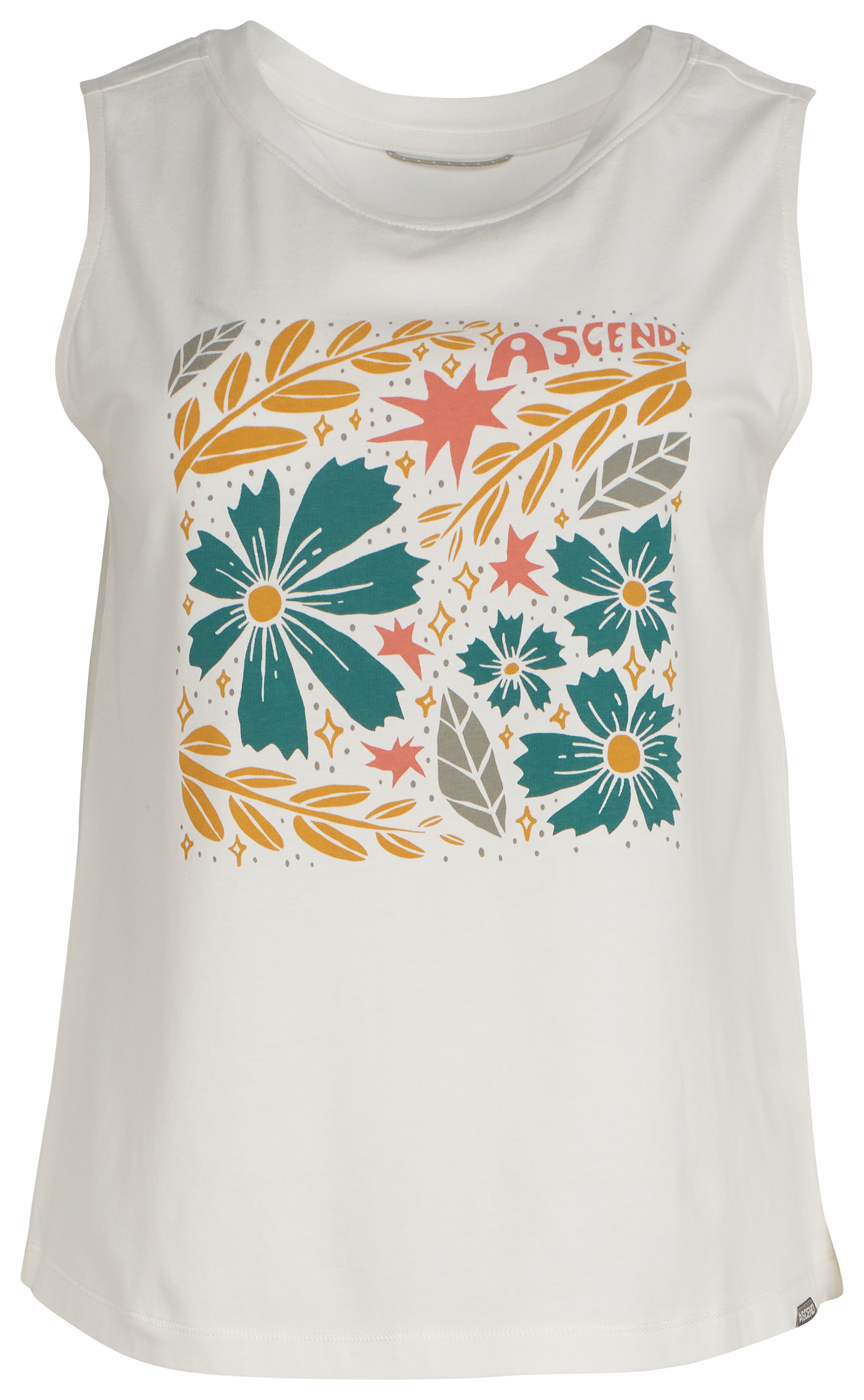 ASCEND Organic Wildflower Graphic Tank Top for Ladies