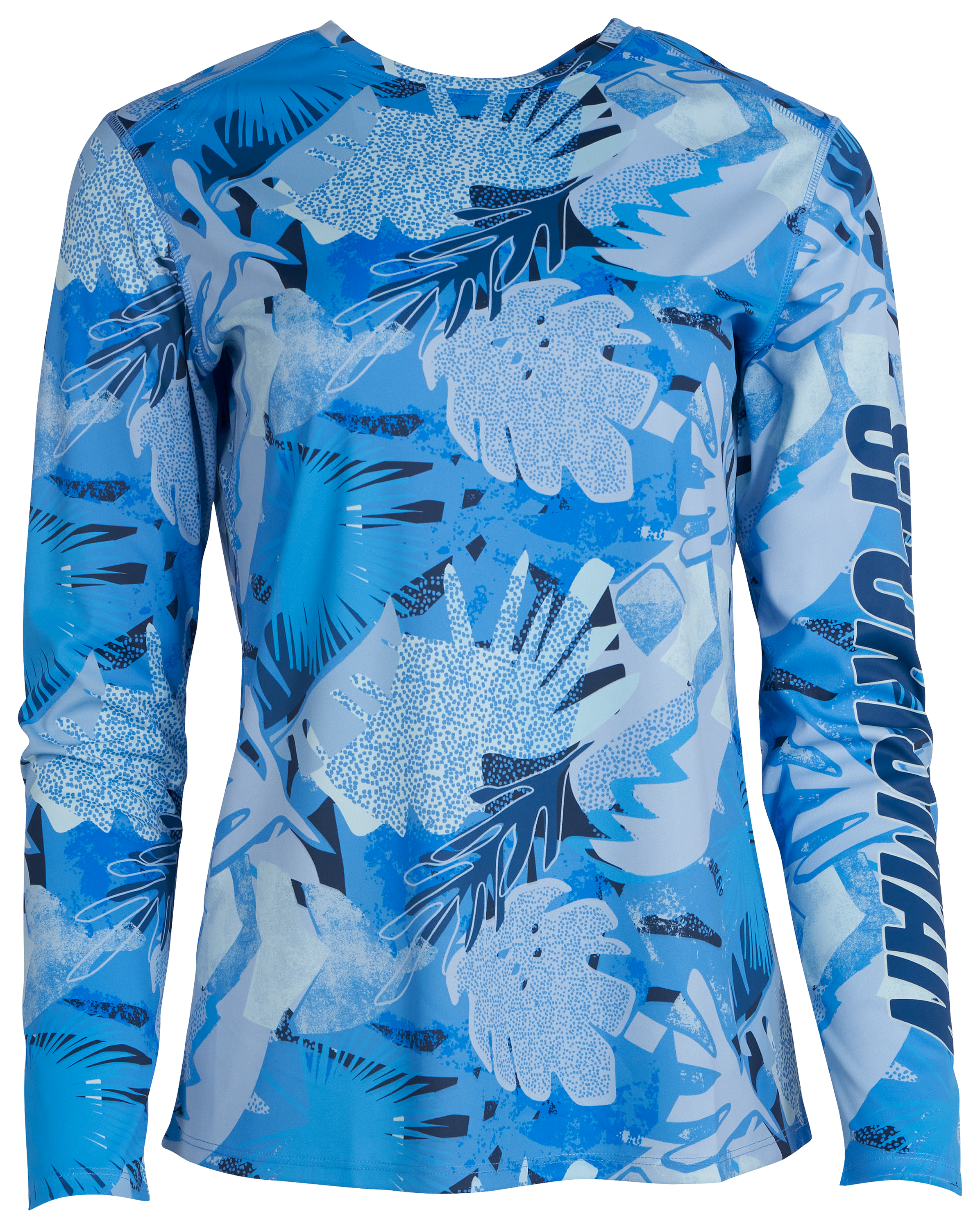 Image of World Wide Sportsman 3D Cool Angler Long-Sleeve Crew - Blue Tropical Pampas