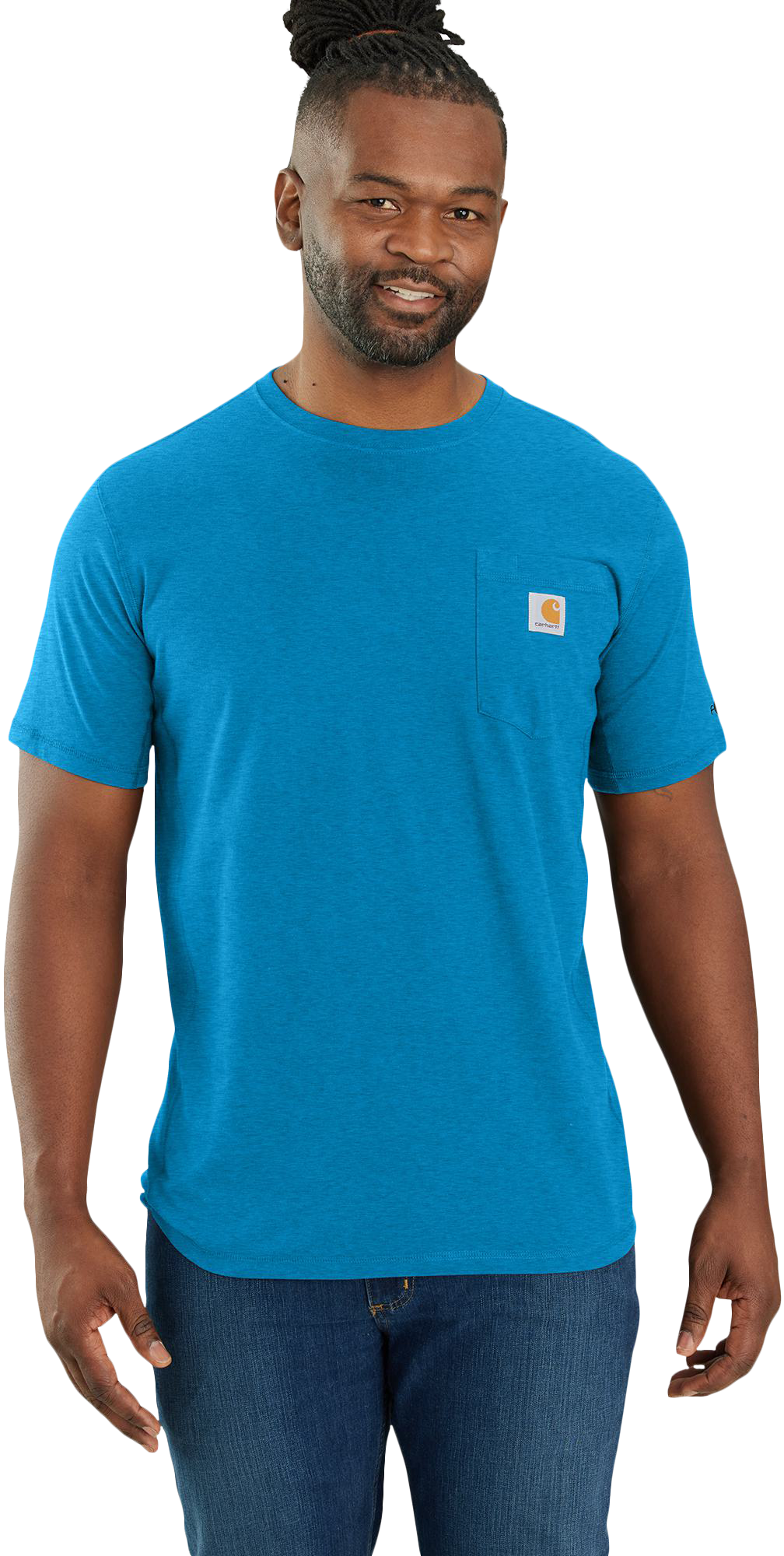 Carhartt Force Relaxed-Fit Midweight Short-Sleeve Pocket T-Shirt for Men - Blue Heather - M