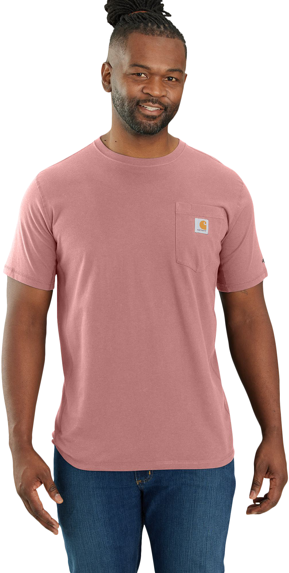 Image of Carhartt Force Relaxed-Fit Midweight Short-Sleeve Pocket T-Shirt - Rose Tint - XL
