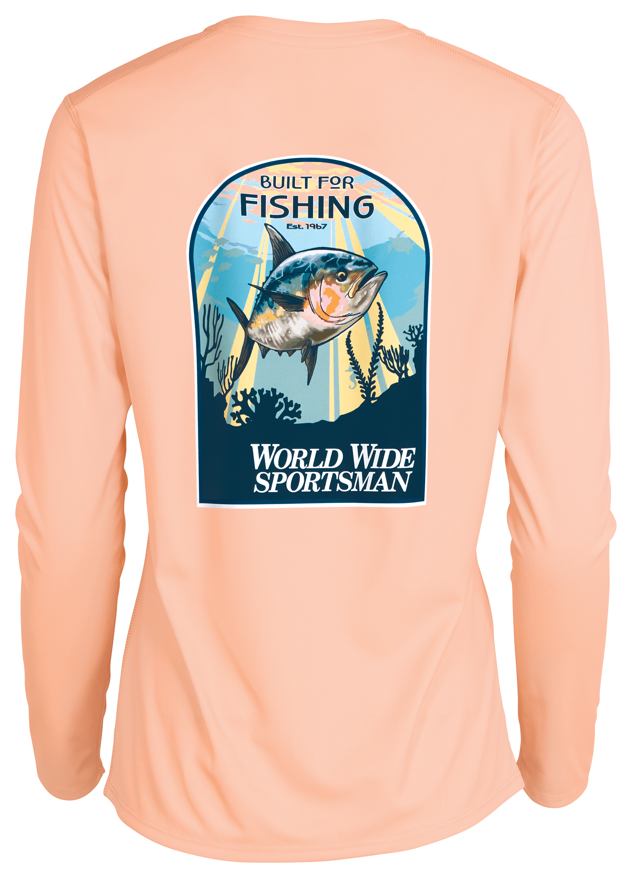 World Wide Sportsman 3D Cool Underwater Tuna Graphic Angler Long-Sleeve Shirt for Ladies - XXL